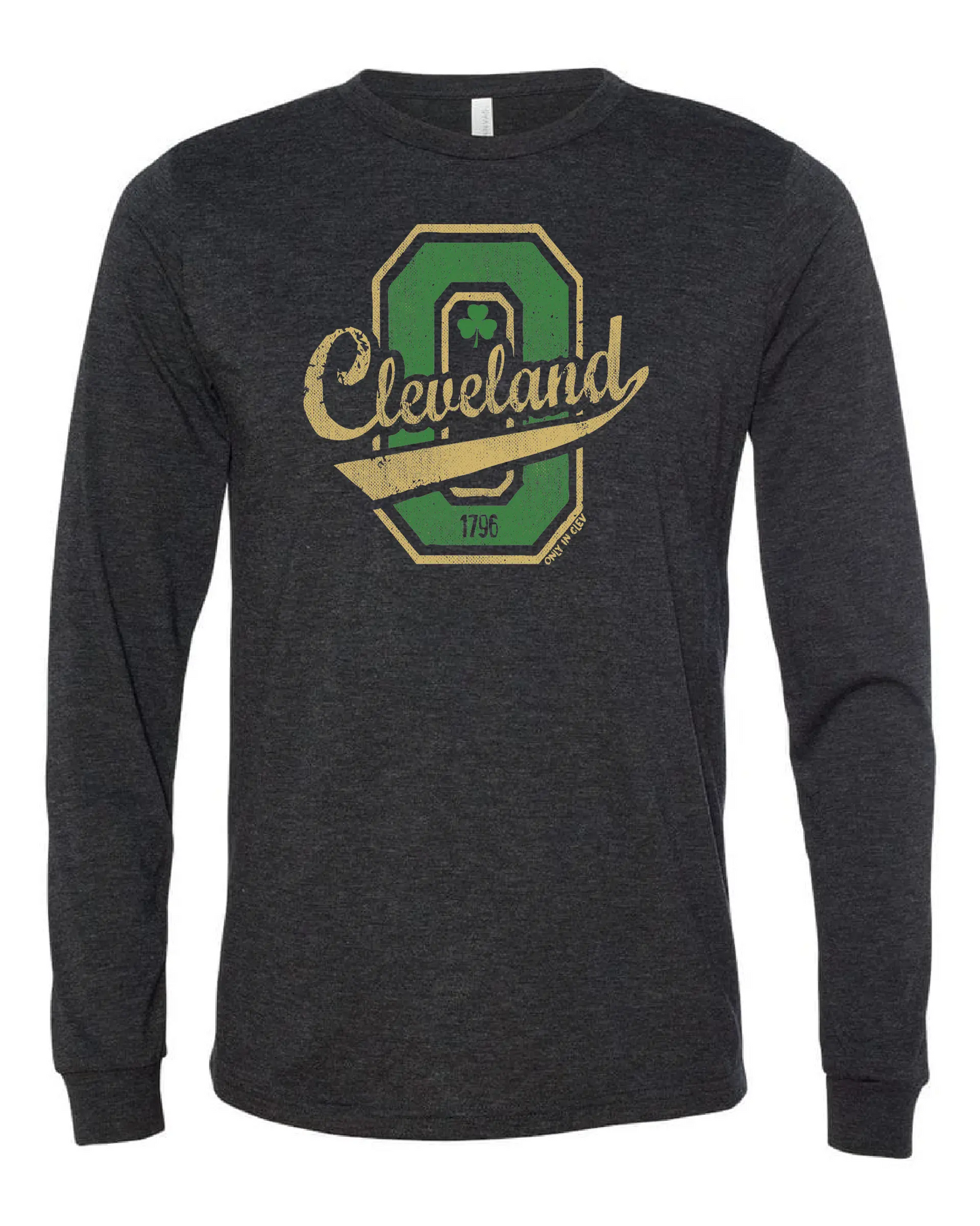 "Cleveland Ohio Script" Irish Design on black - Only in Clev
