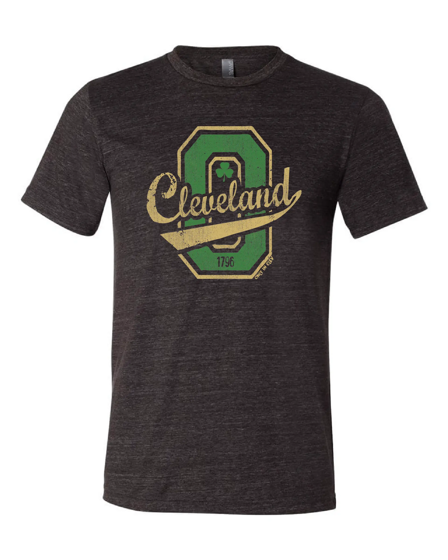 "Cleveland Ohio Script" Irish Design on black - Only in Clev