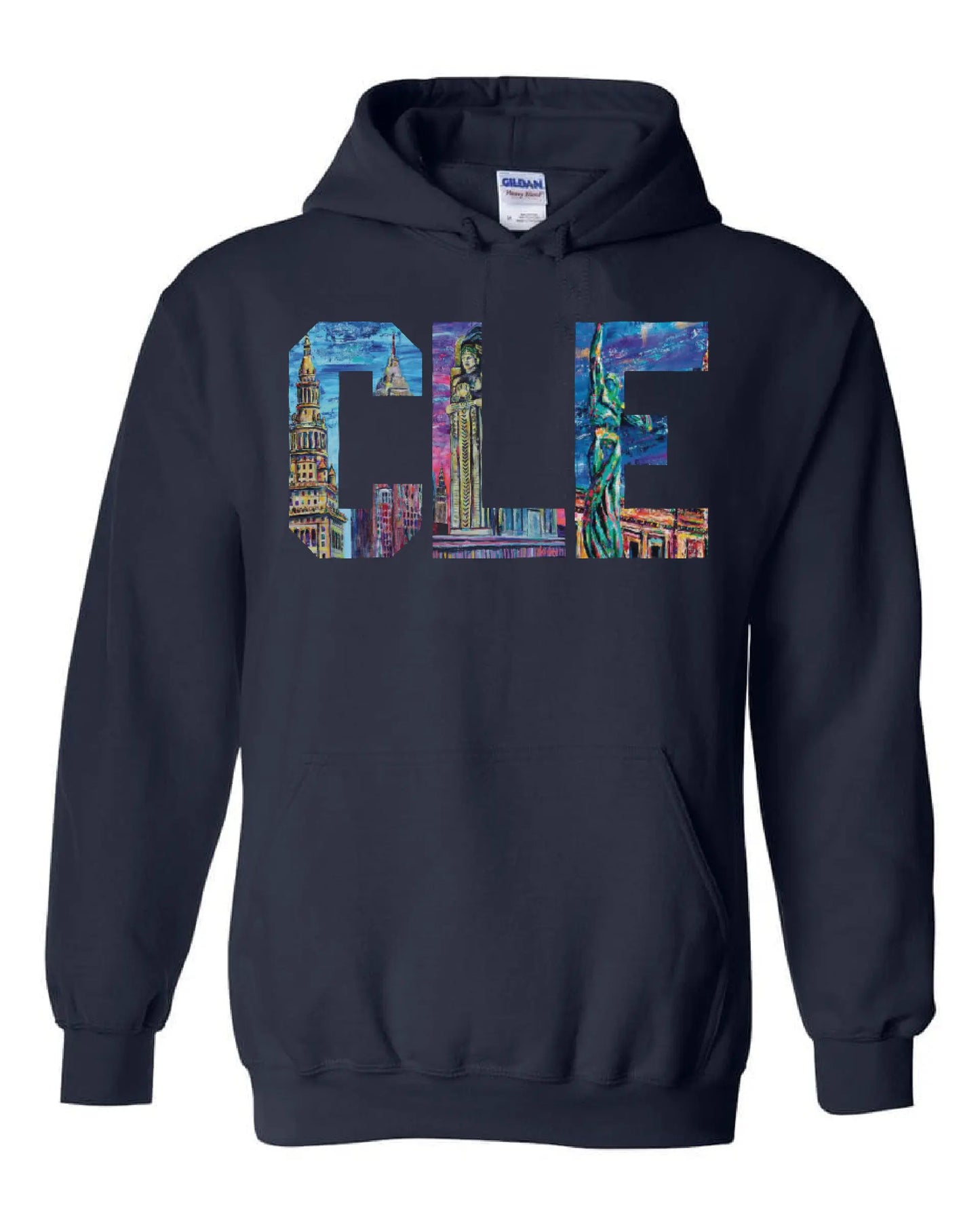 "CLE" T Shirt on Navy Only in Clev 3XL / Hoodies