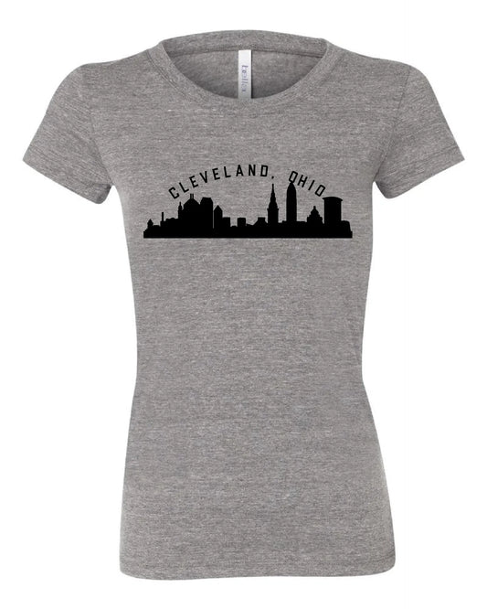"Cleveland Ohio Skyline" Design" on Gray - Only in Clev