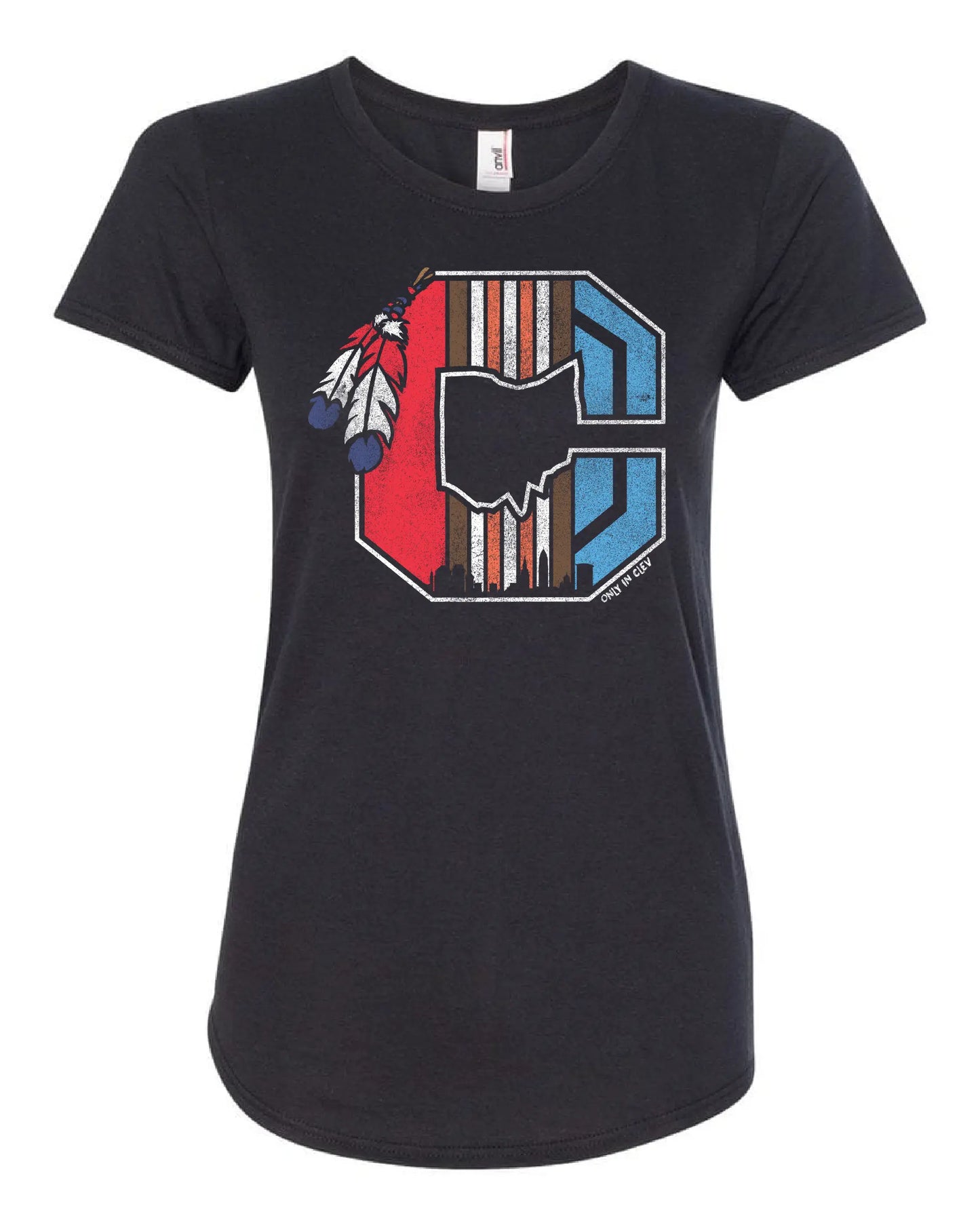 All Sports Block C on Black - Only in Clev 2XL-Women-s-Short-Sleeve-T-Shirt