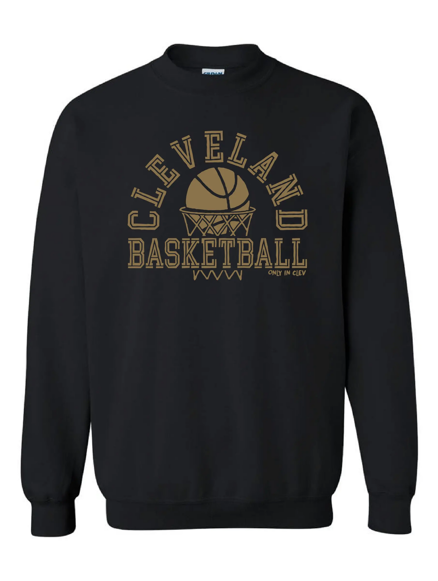 "Cleveland Basketball Net Gold" on Black - Only in Clev