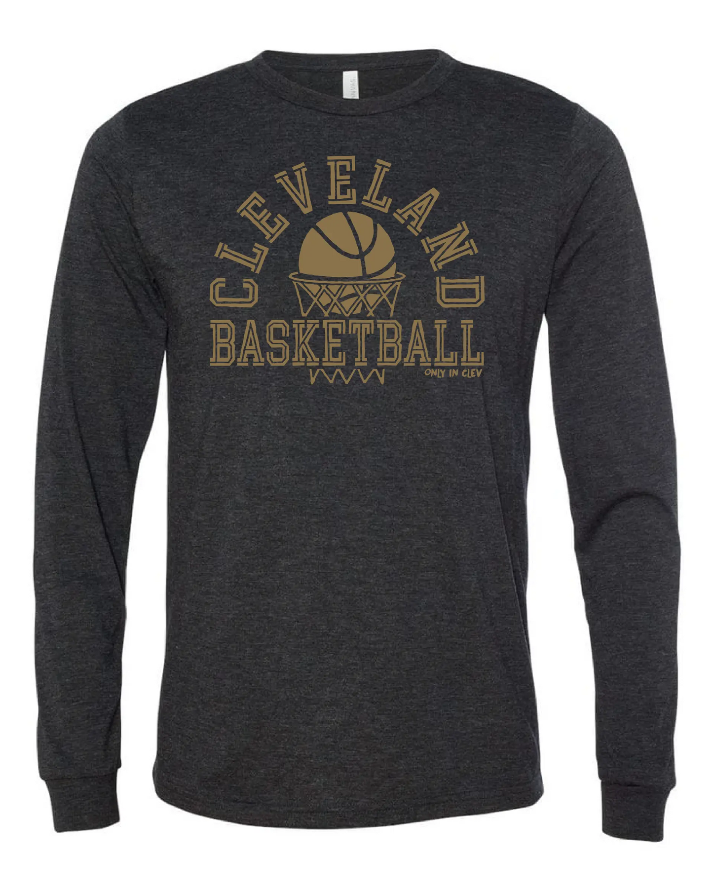 "Cleveland Basketball Net Gold" on Black - Only in Clev