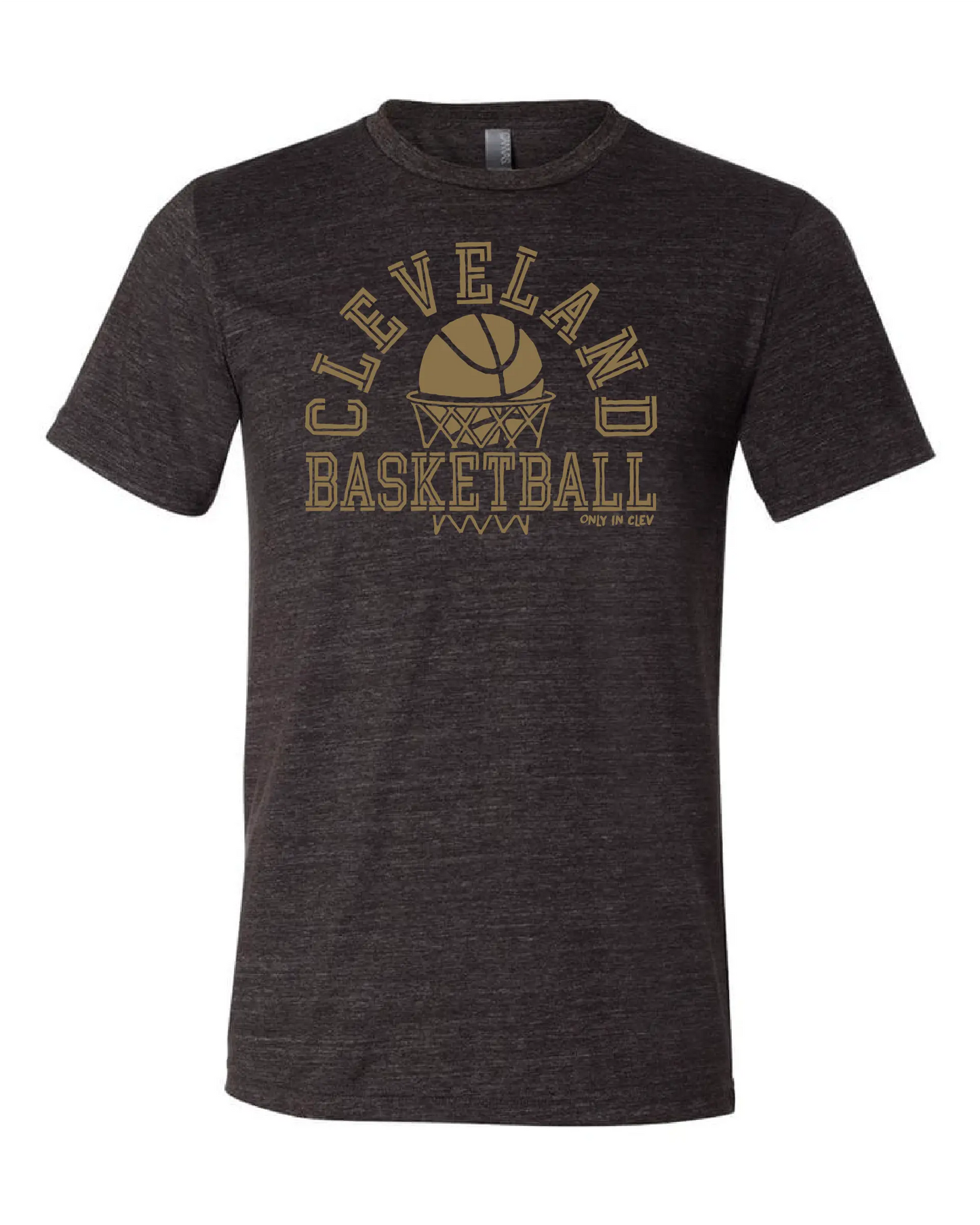 "Cleveland Basketball Net Gold" on Black - Only in Clev