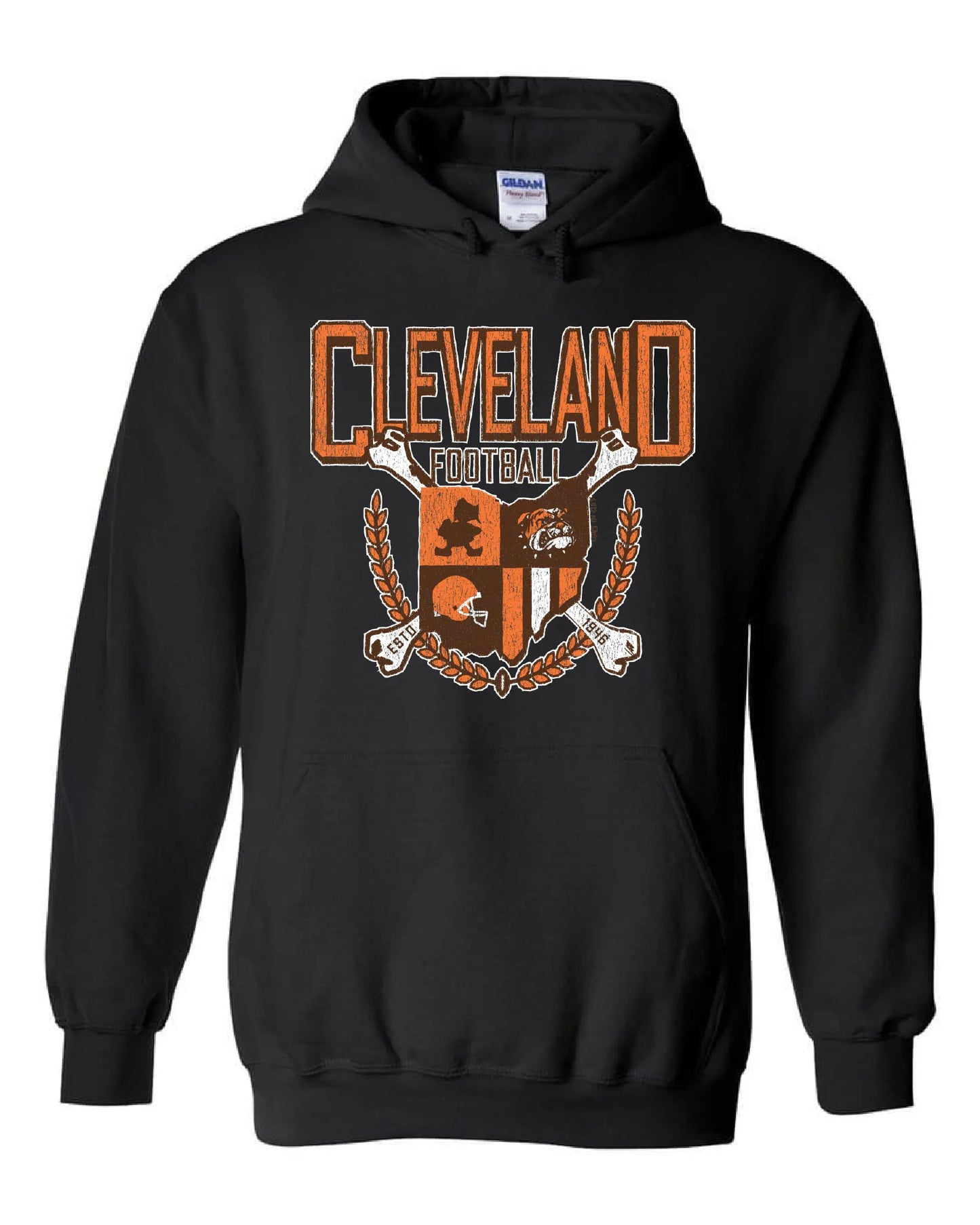 "Cleveland Football Coat of Arms" on Black - Only in Clev
