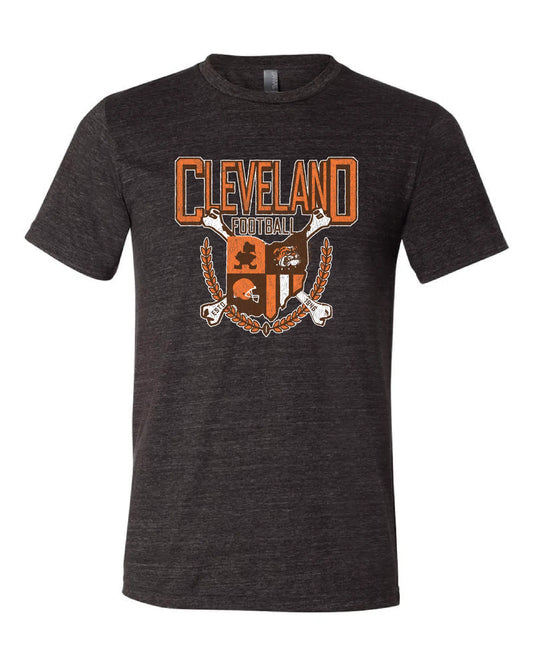 "Cleveland Football Coat of Arms" on Black - Only in Clev