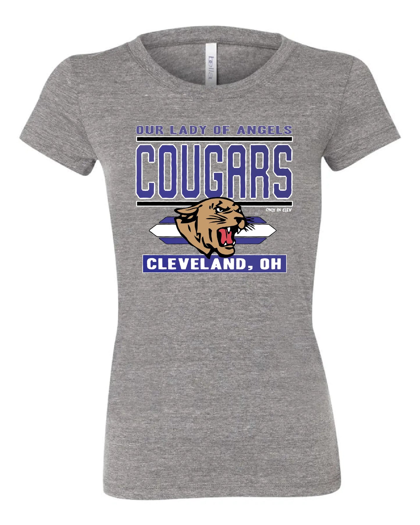 "Our Lady of Angels Cougar/Stripes" Design on Gray - Only in Clev