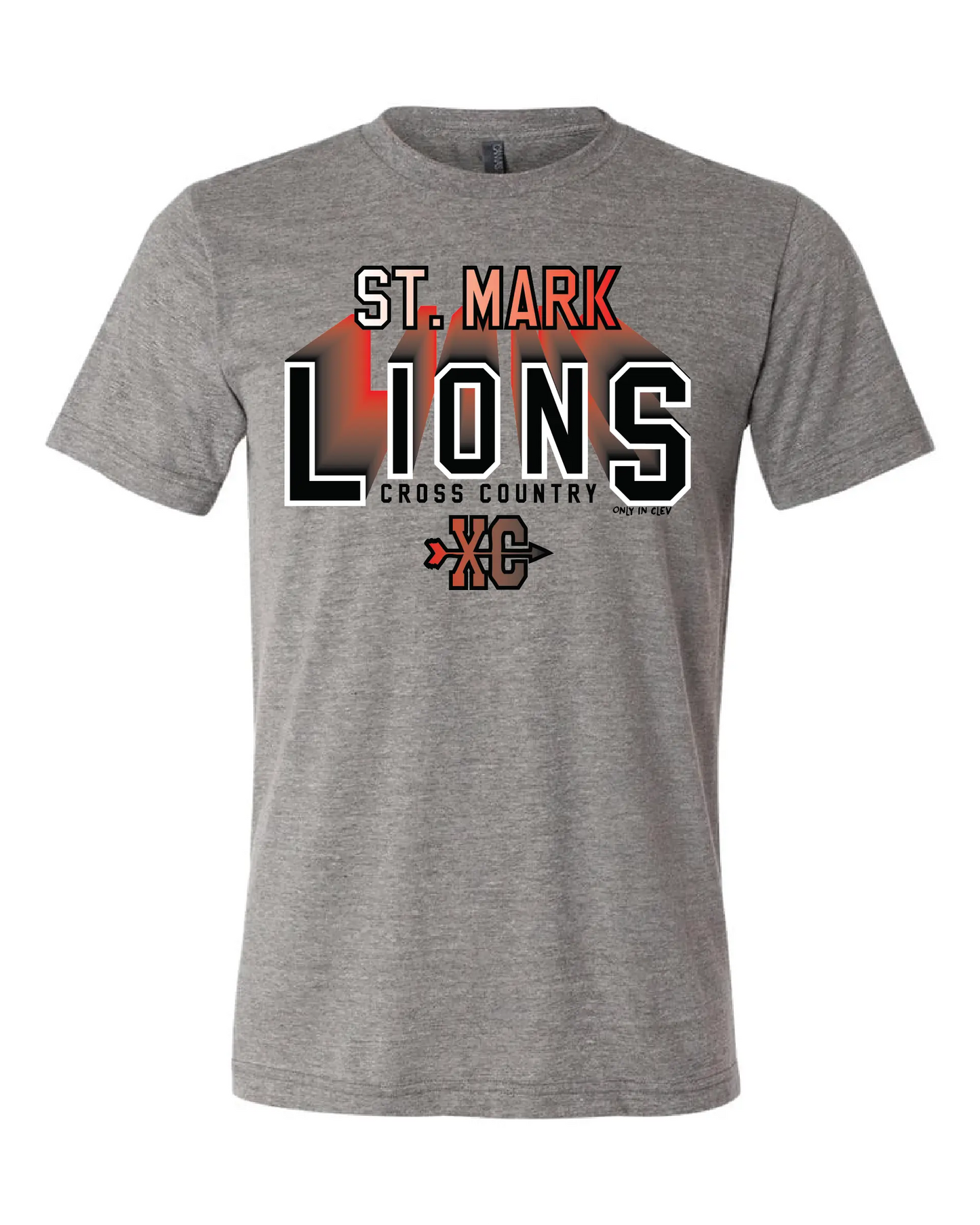 "St. Mark Lions Cross Country" Design on Gray - Only in Clev 3XL-Men-s-Short-Sleeve-T-Shirt