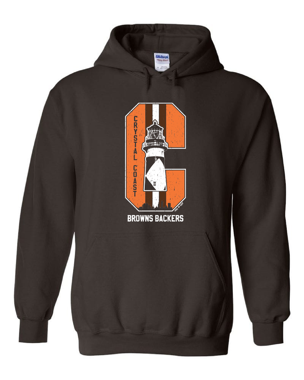"Crystal Coast Browns Backers" Design on Brown
