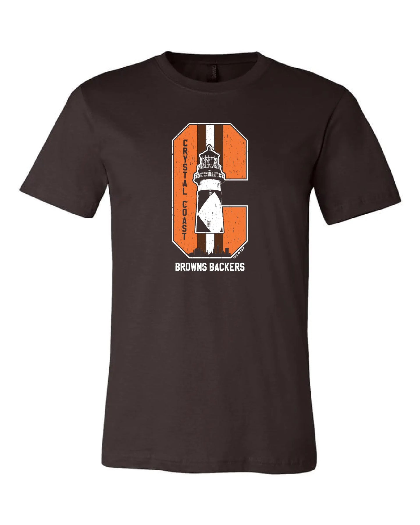 "Crystal Coast Browns Backers" Design on Brown - Only in Clev 3XL-Men-s-short-sleeve