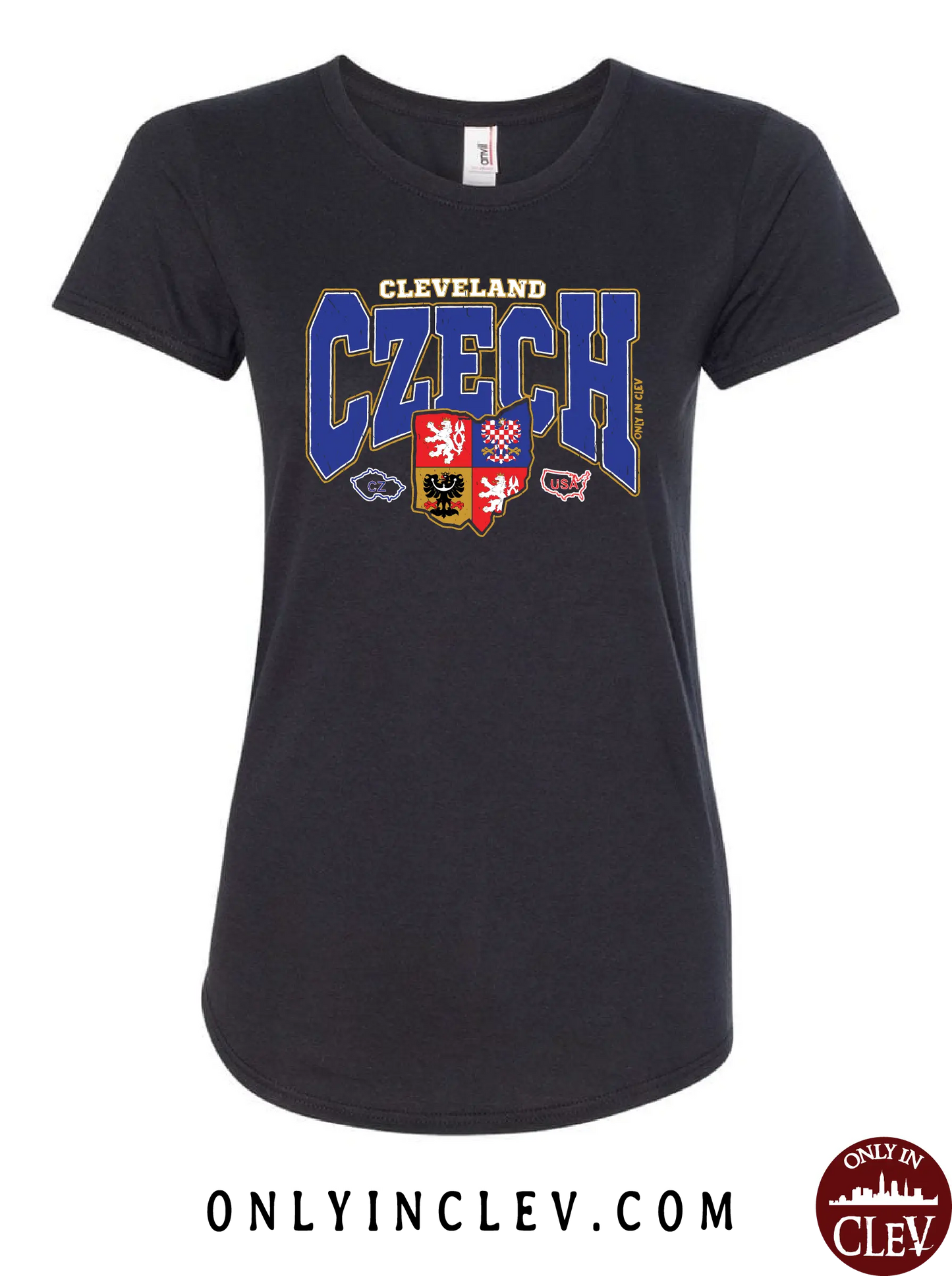 "Cleveland Czech" Design on Black - Only in Clev
