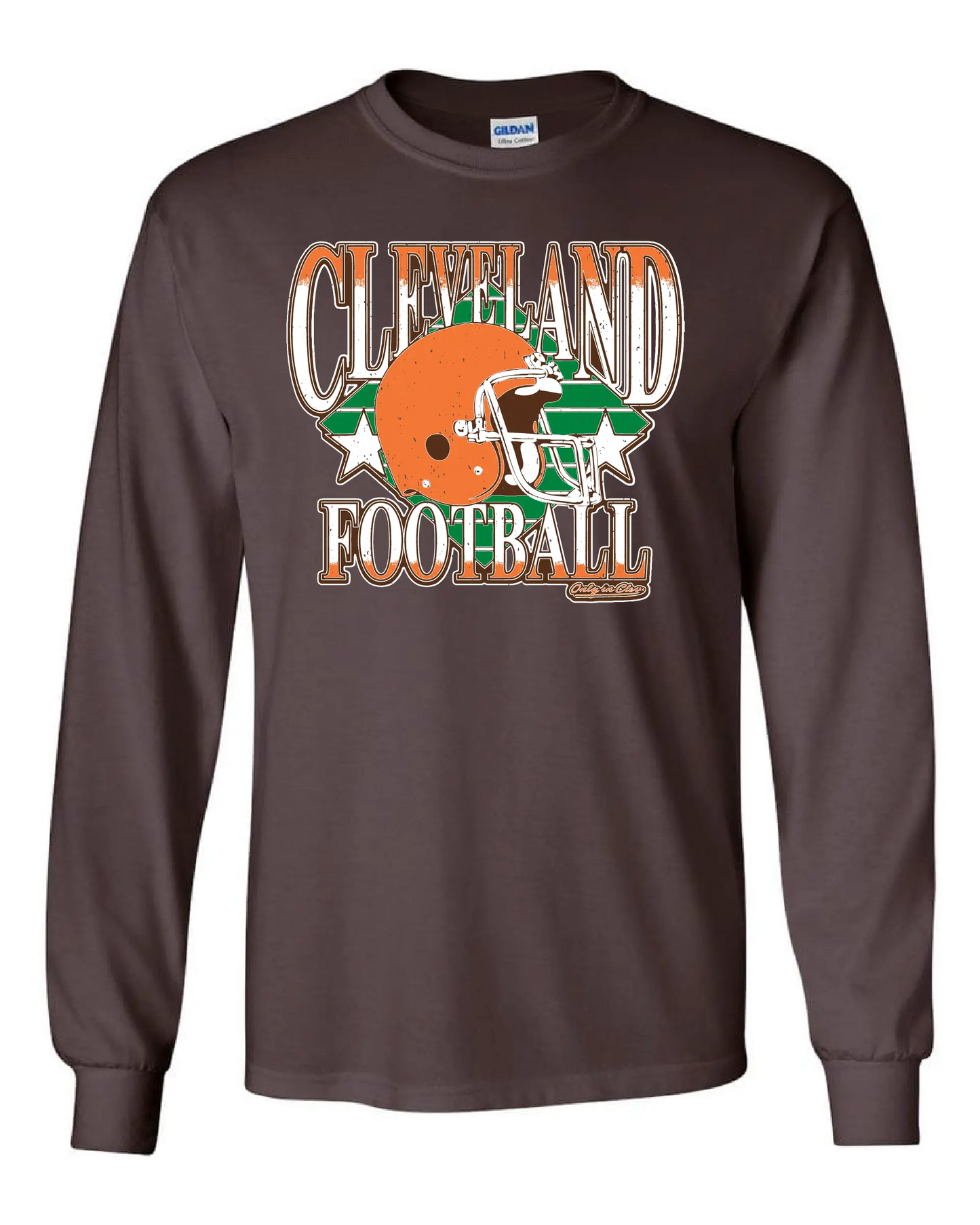 "Cleveland Vintage 80's Diamond Design" on Brown - Only in Clev