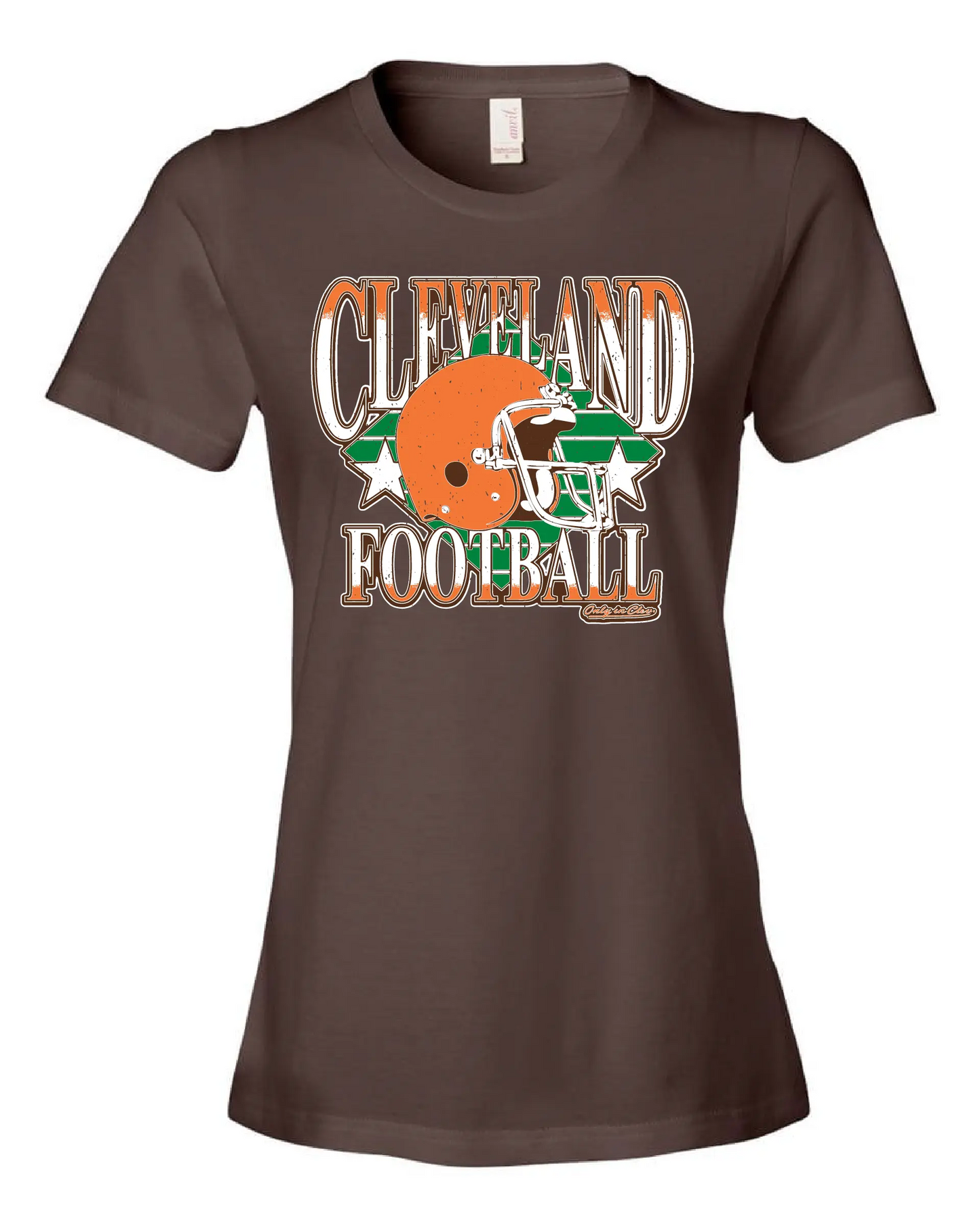 "Cleveland Vintage 80's Diamond Design" on Brown - Only in Clev
