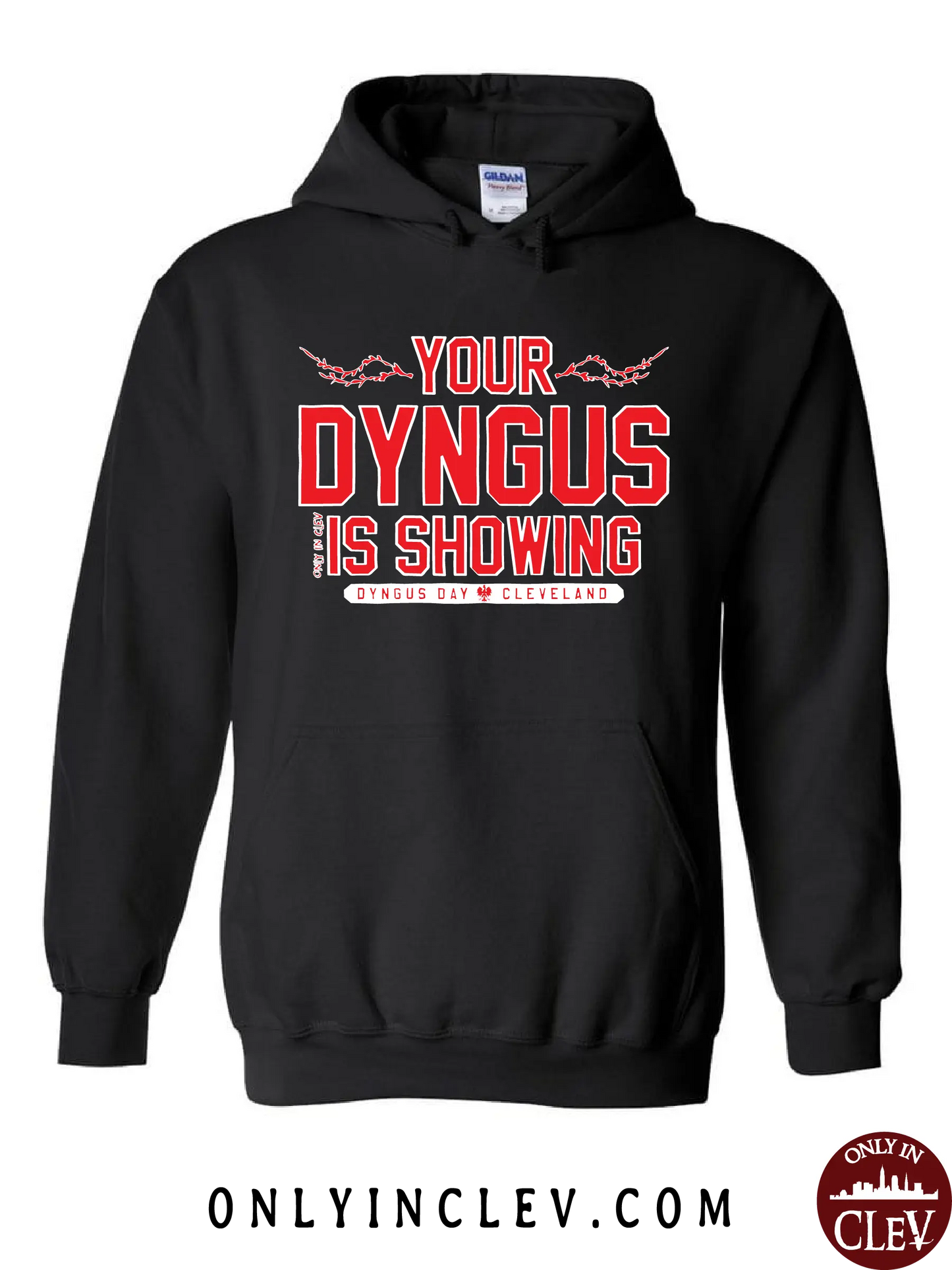 "Your Dyngus is Showing" Design on Black - Only in Clev
