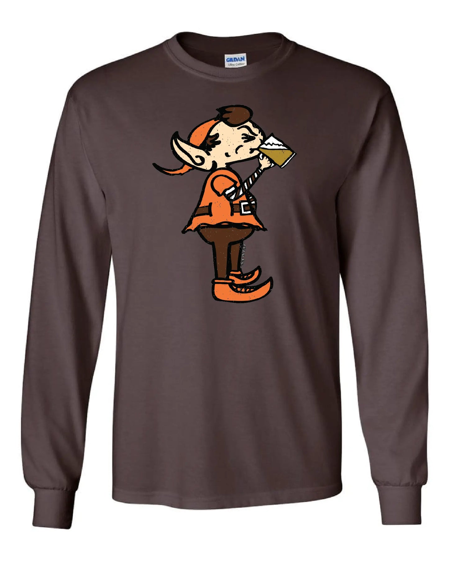"Drinking Elf" on Brown - Only in Clev