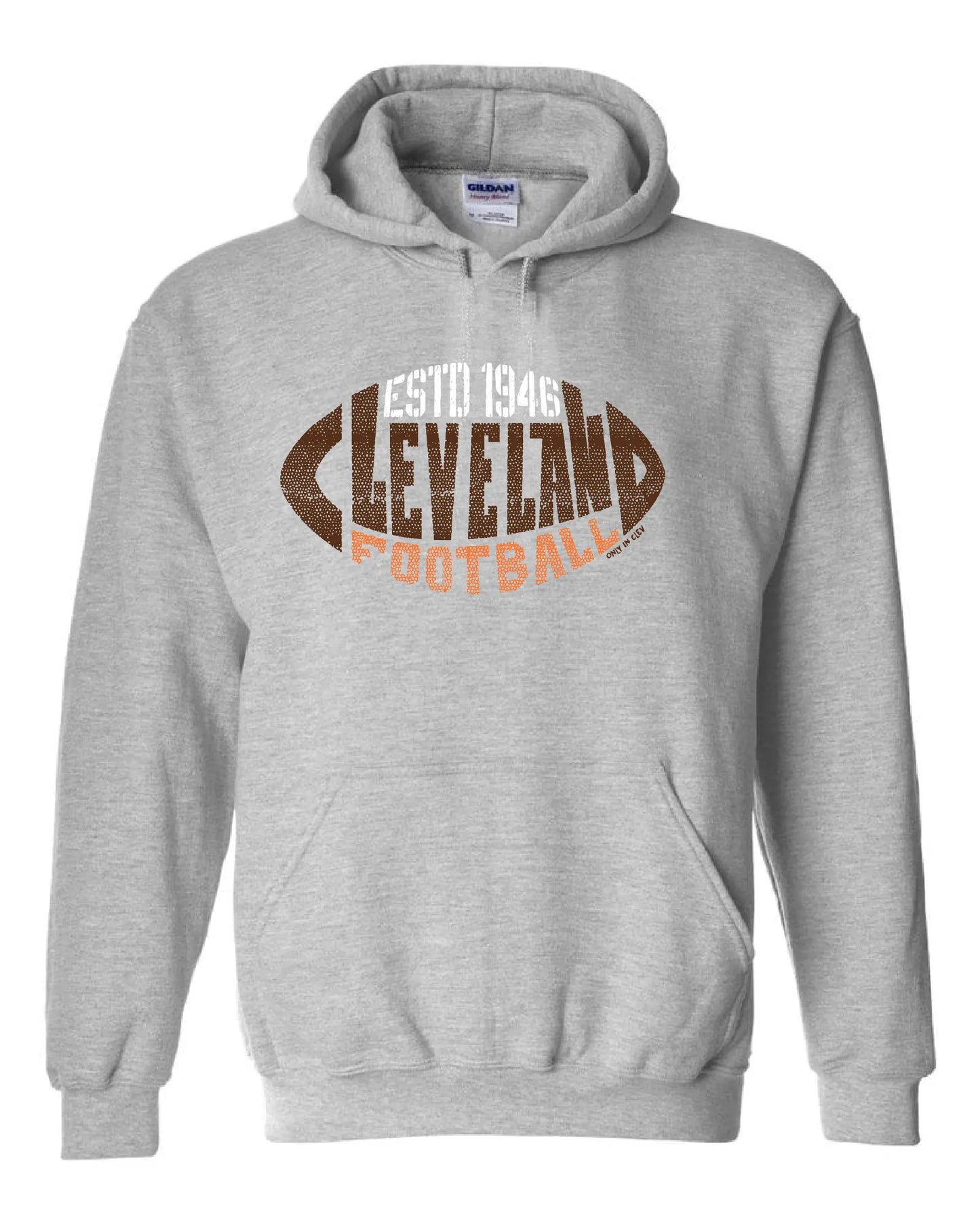 "Cleveland Football 1946" T Shirt on Gray - Only in Clev 3XL-Unisex-hoodie