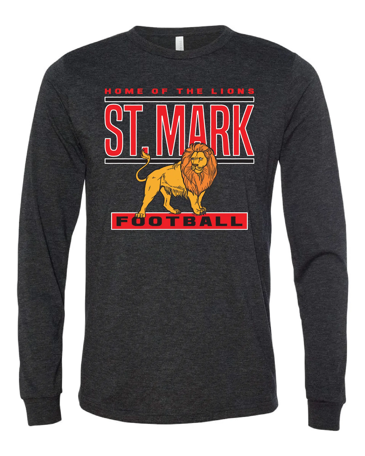 "St. Mark Lions Football" Design on Black - Only in Clev 3XL-Unisex-Long-Sleeve-T-Shirt