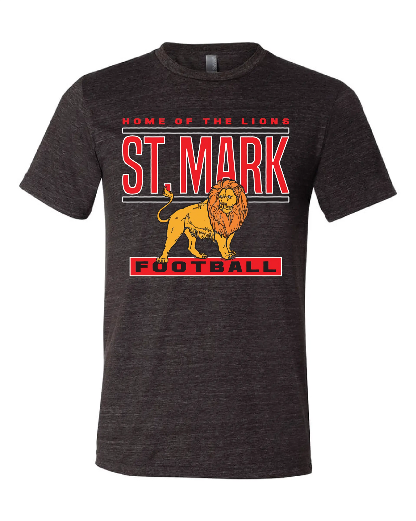 "St. Mark Lions Football" Design on Black - Only in Clev 3XL-Men-s-Short-Sleeve-T-Shirt