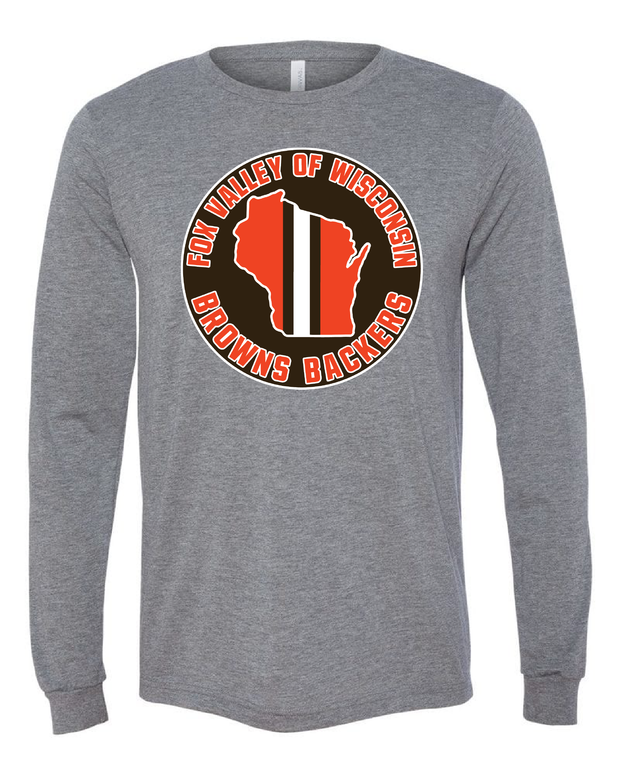 "Fox Valley Wisconsin Browns Backers" Design on Gray