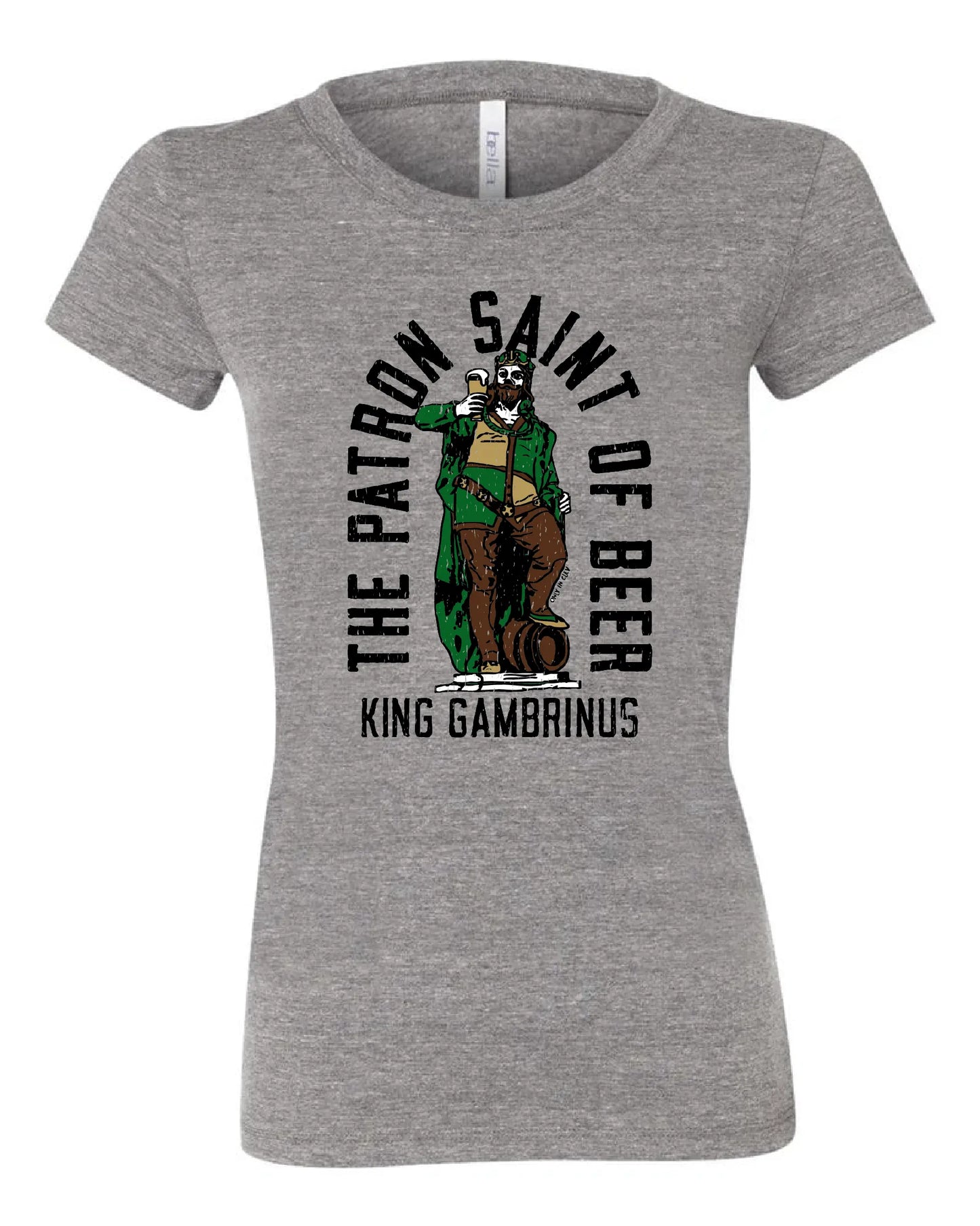 "Patron Saint Of Beer" (King Gambrinus) on Gray - Only in Clev 2XL-Women-s-Short-Sleeve-T-Shirt