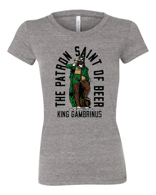 "Patron Saint Of Beer" (King Gambrinus) on Gray - Only in Clev 2XL-Women-s-Short-Sleeve-T-Shirt
