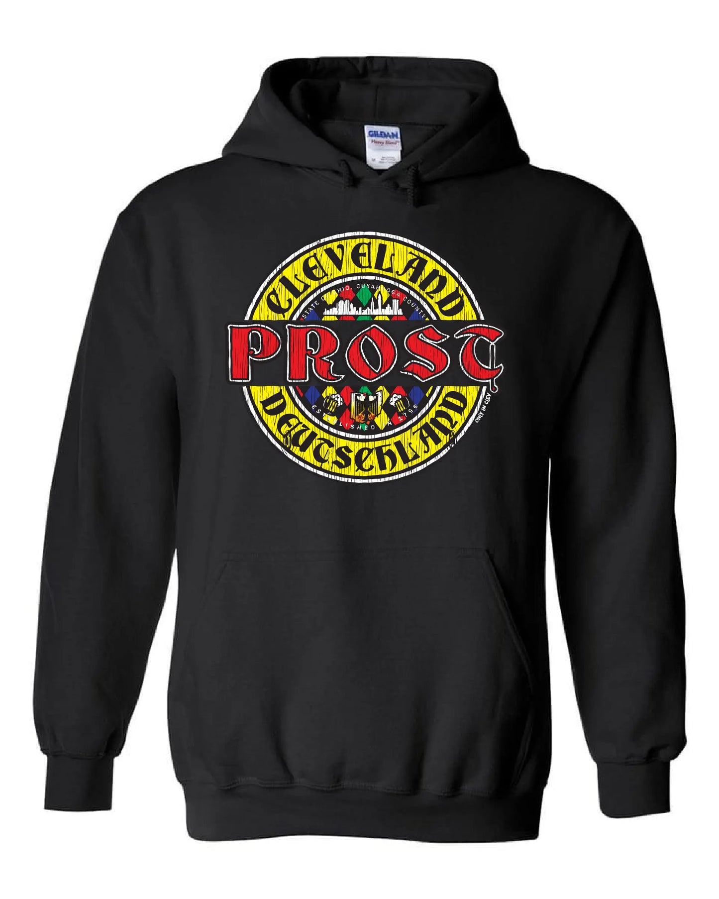 "German Oktoberfest Prost" T-Shirt" on Black - Only in Clev