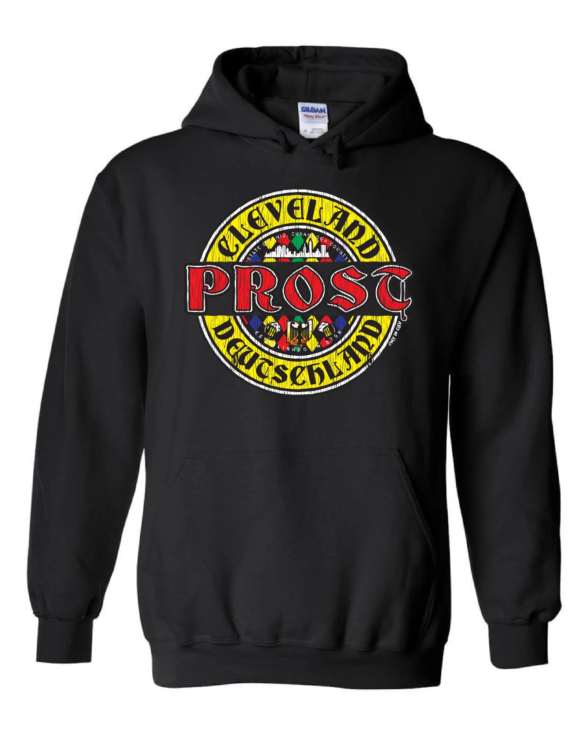 "German Oktoberfest Prost" T-Shirt" on Black - Only in Clev