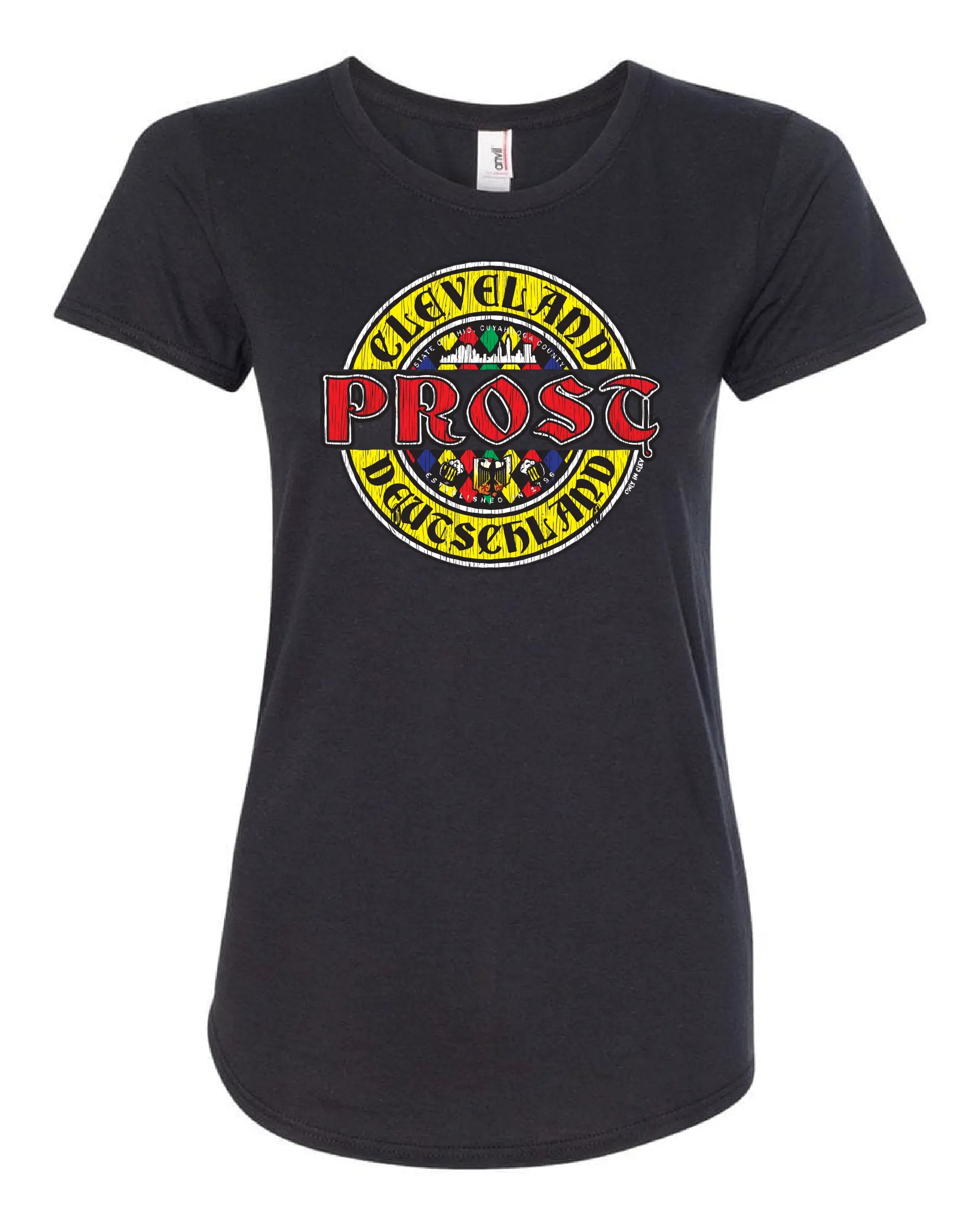 "German Oktoberfest Prost" T-Shirt" on Black - Only in Clev