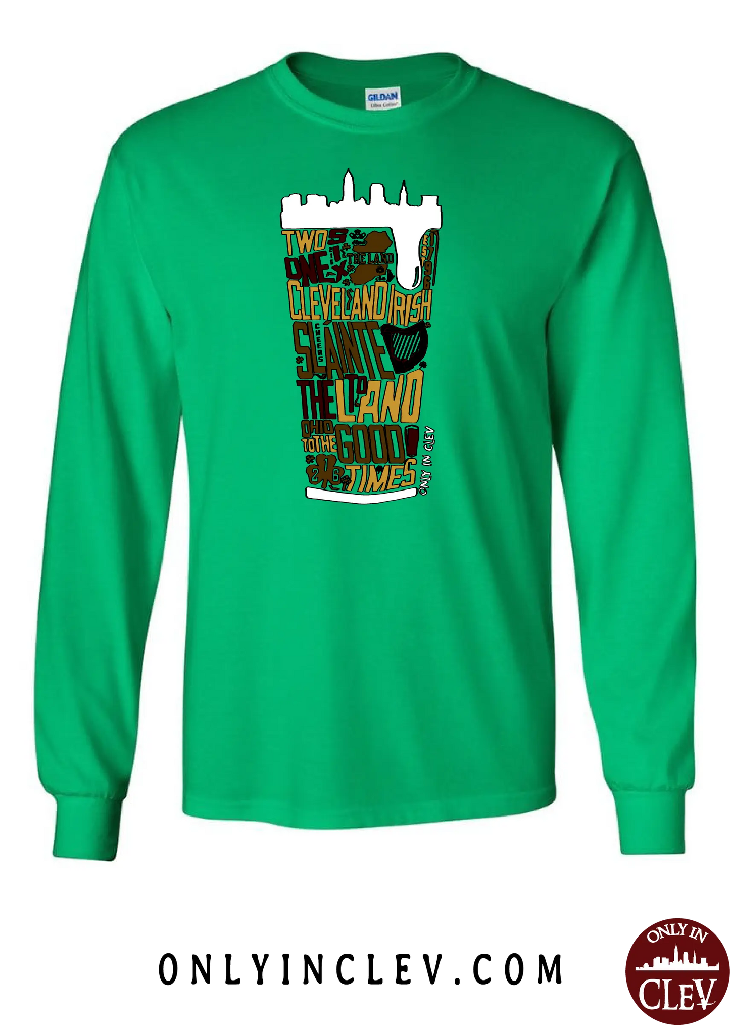 "Cleveland Irish Suds" design on Green - Only in Clev
