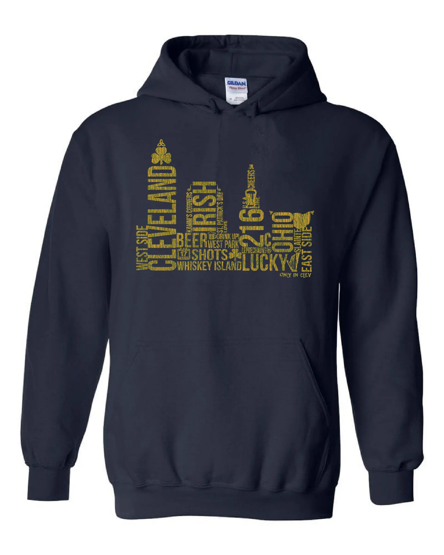 "Irish Skyline" on Navy - Only in Clev