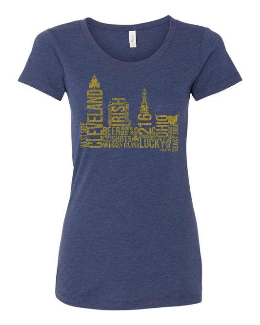 "Irish Skyline" on Navy - Only in Clev
