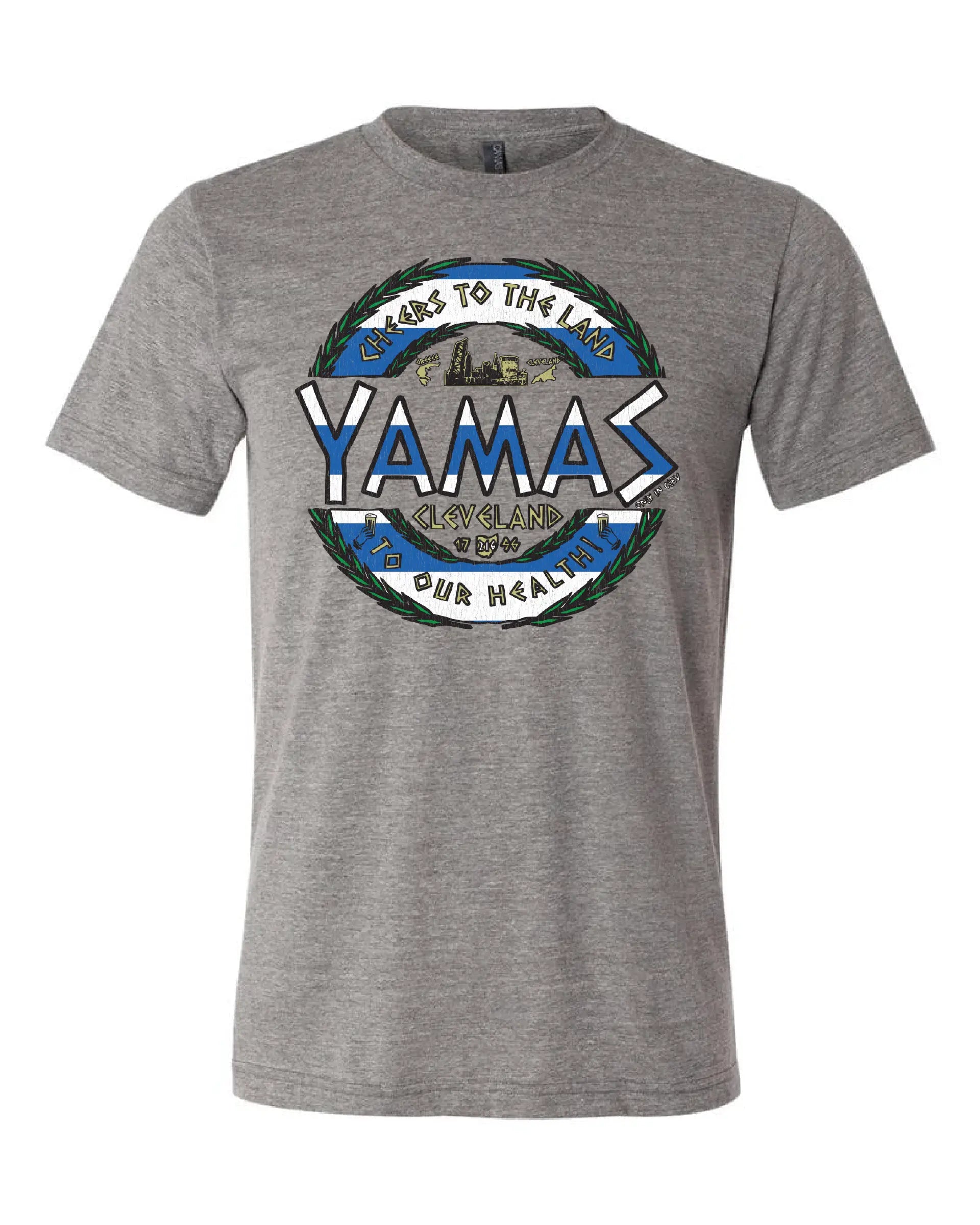 "Cleveland Yamas Greek" Design on Gray - Only in Clev 3XL-Men-s-Short-Sleeve-T-Shirt