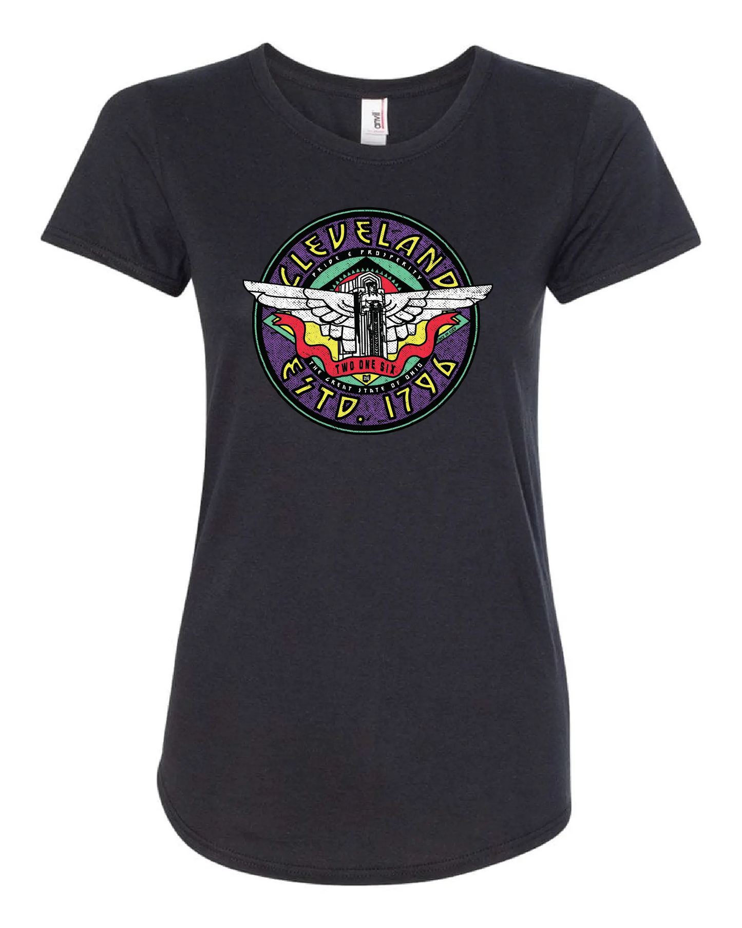 "Cleveland Guardian Angel" design on Black - Only in Clev 2XL-Women-s-Short-Sleeve-T-Shirt