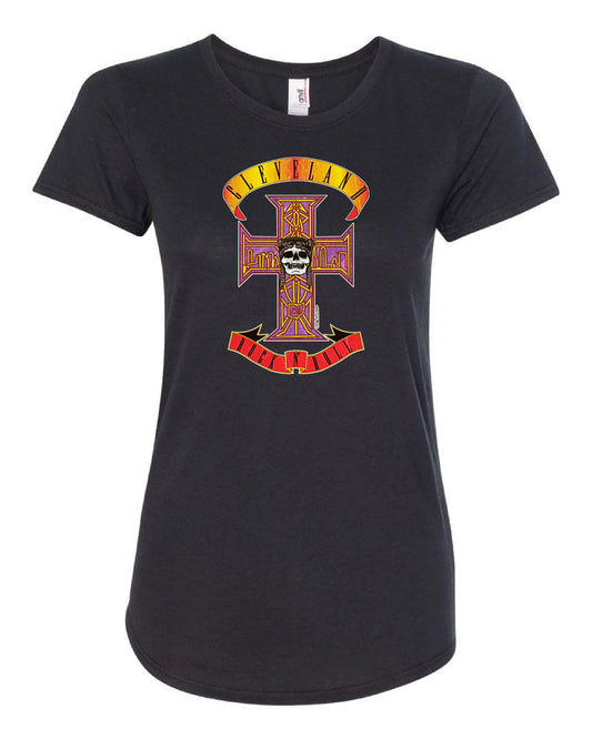 "Rock n Roll Cross' on Black - Only in Clev