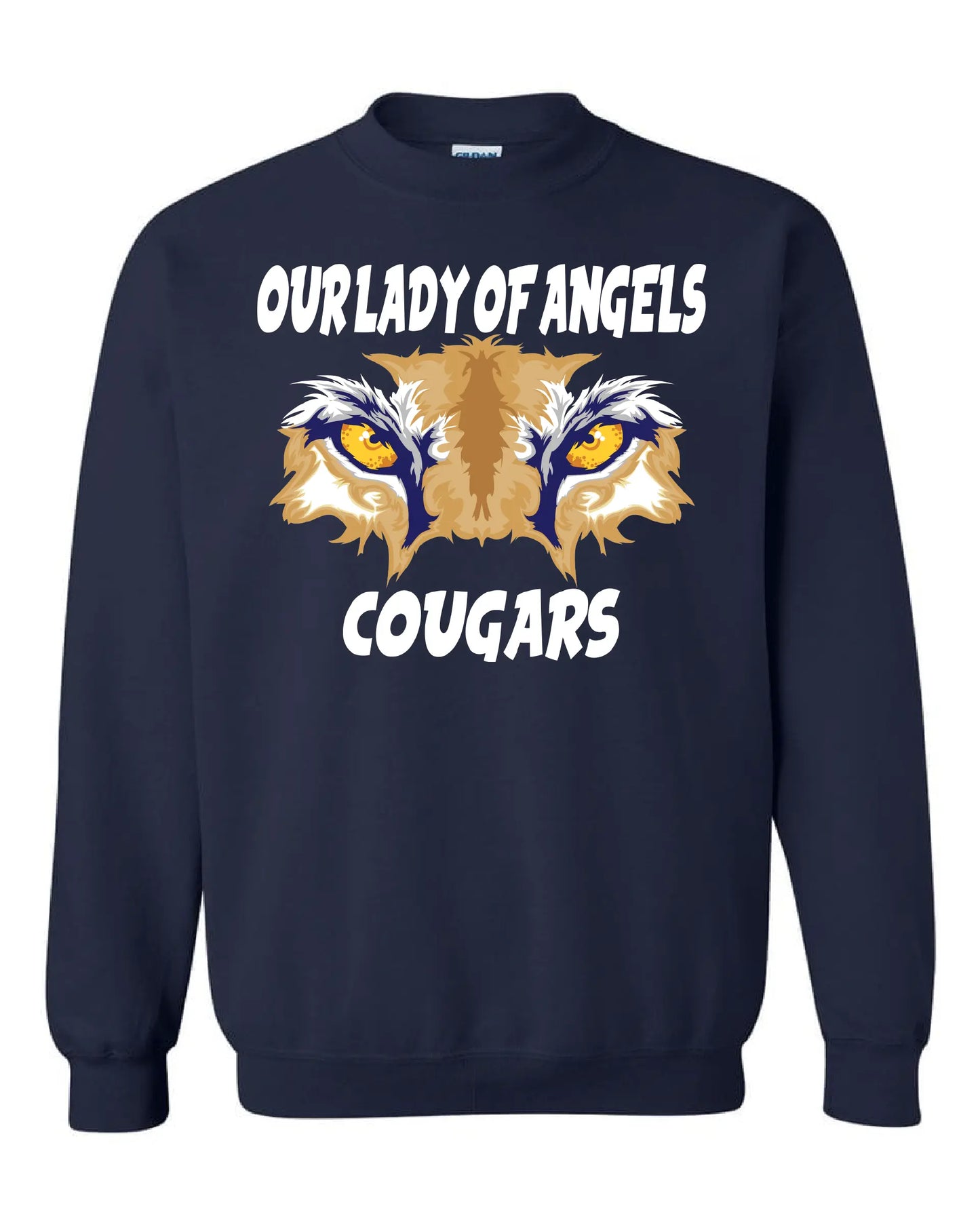 "Our Lady of Angels Cougar" Design on Navy - Only in Clev