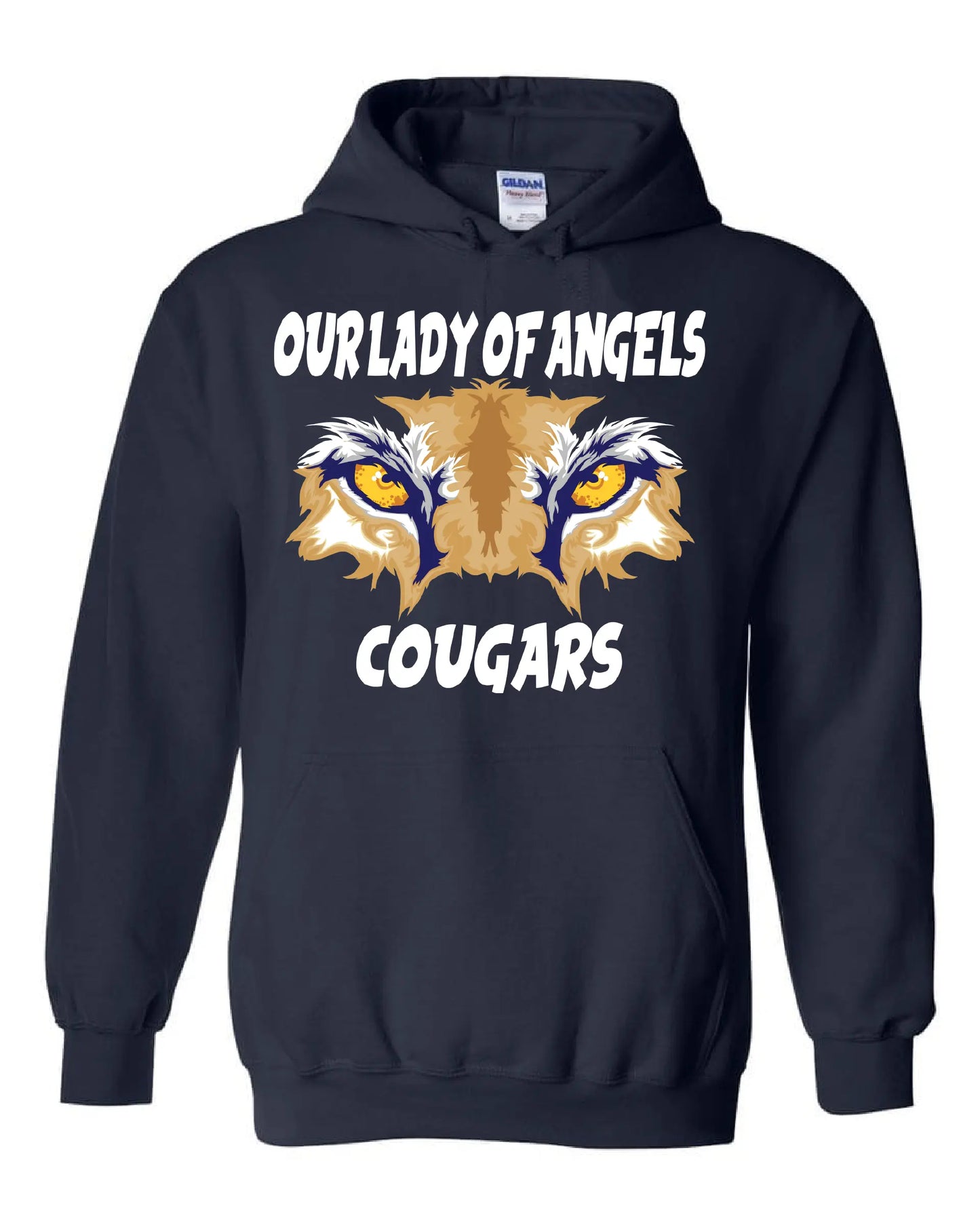 "Our Lady of Angels Cougar" Design on Navy - Only in Clev