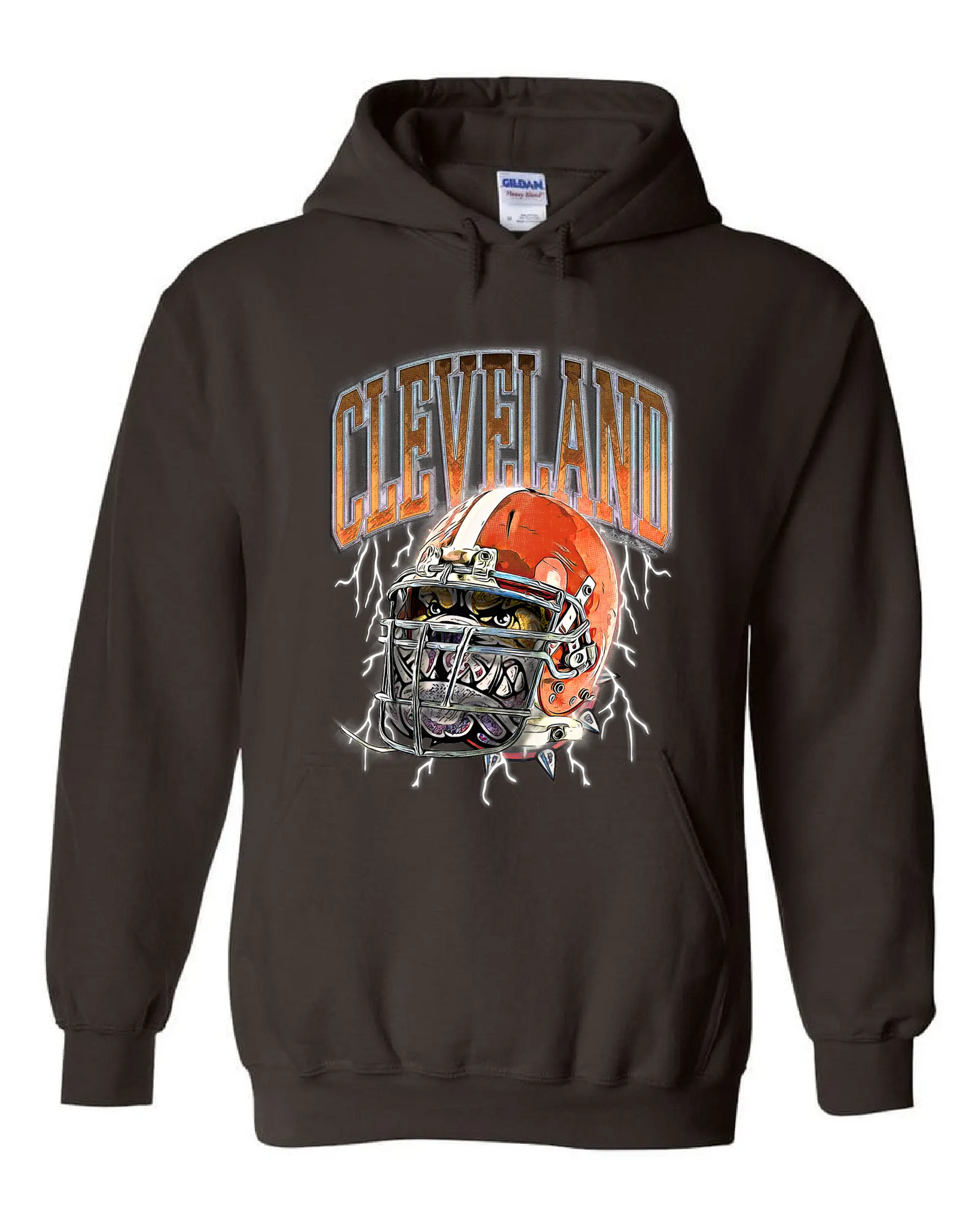 "Cleveland Dawg Helmet" on Brown - Only in Clev