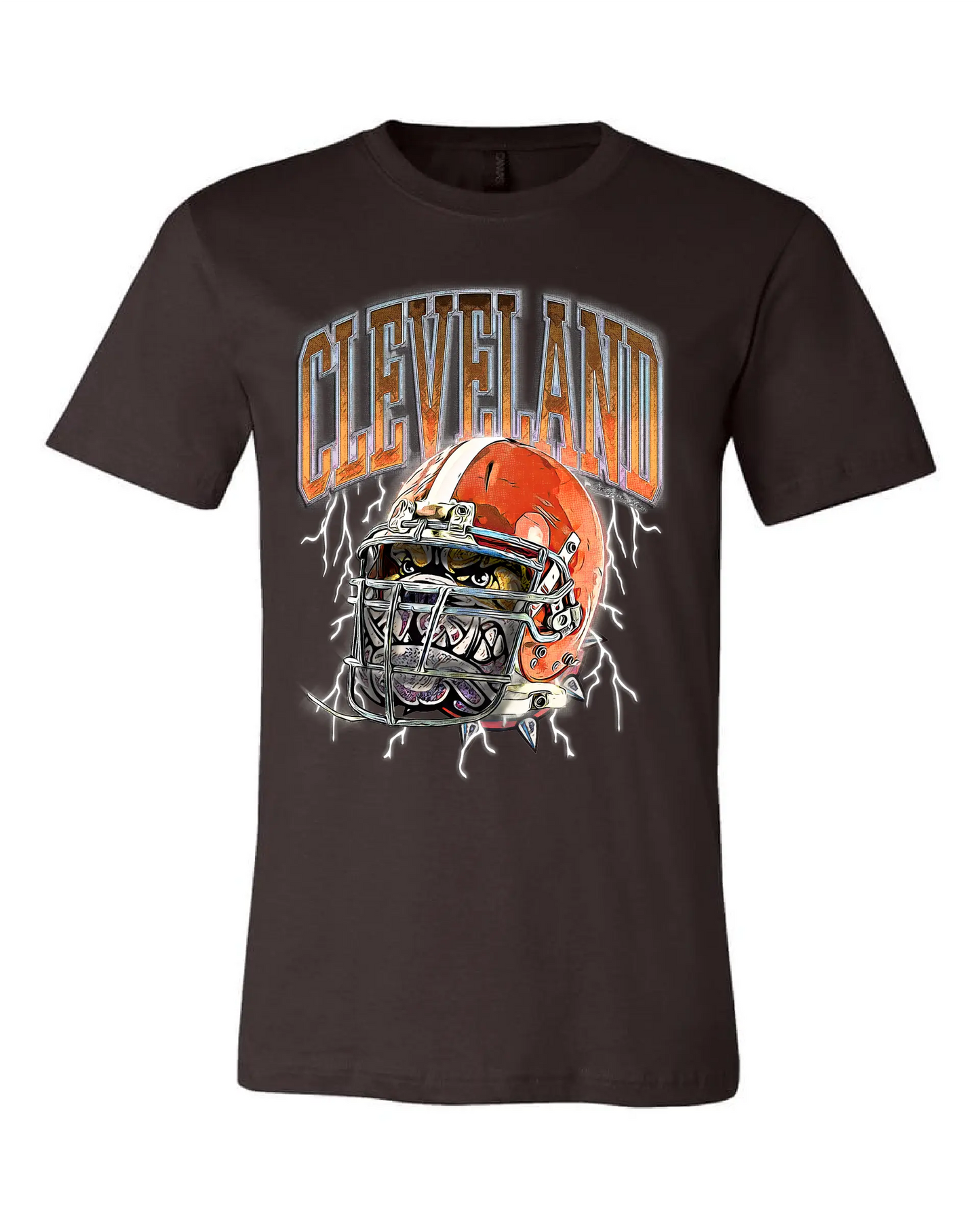 "Cleveland Dawg Helmet" on Brown - Only in Clev