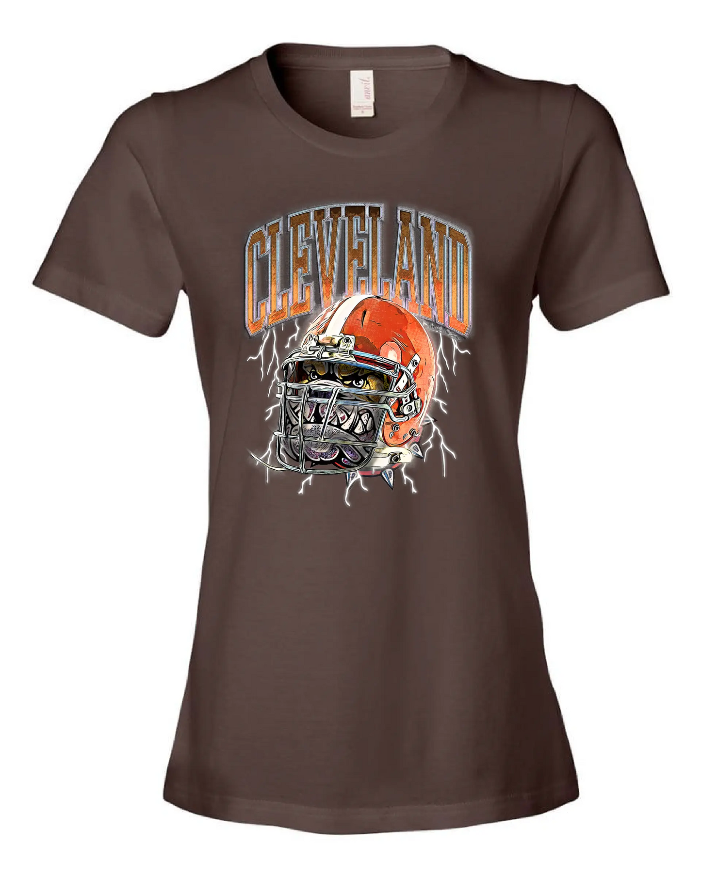 "Cleveland Dawg Helmet" on Brown - Only in Clev