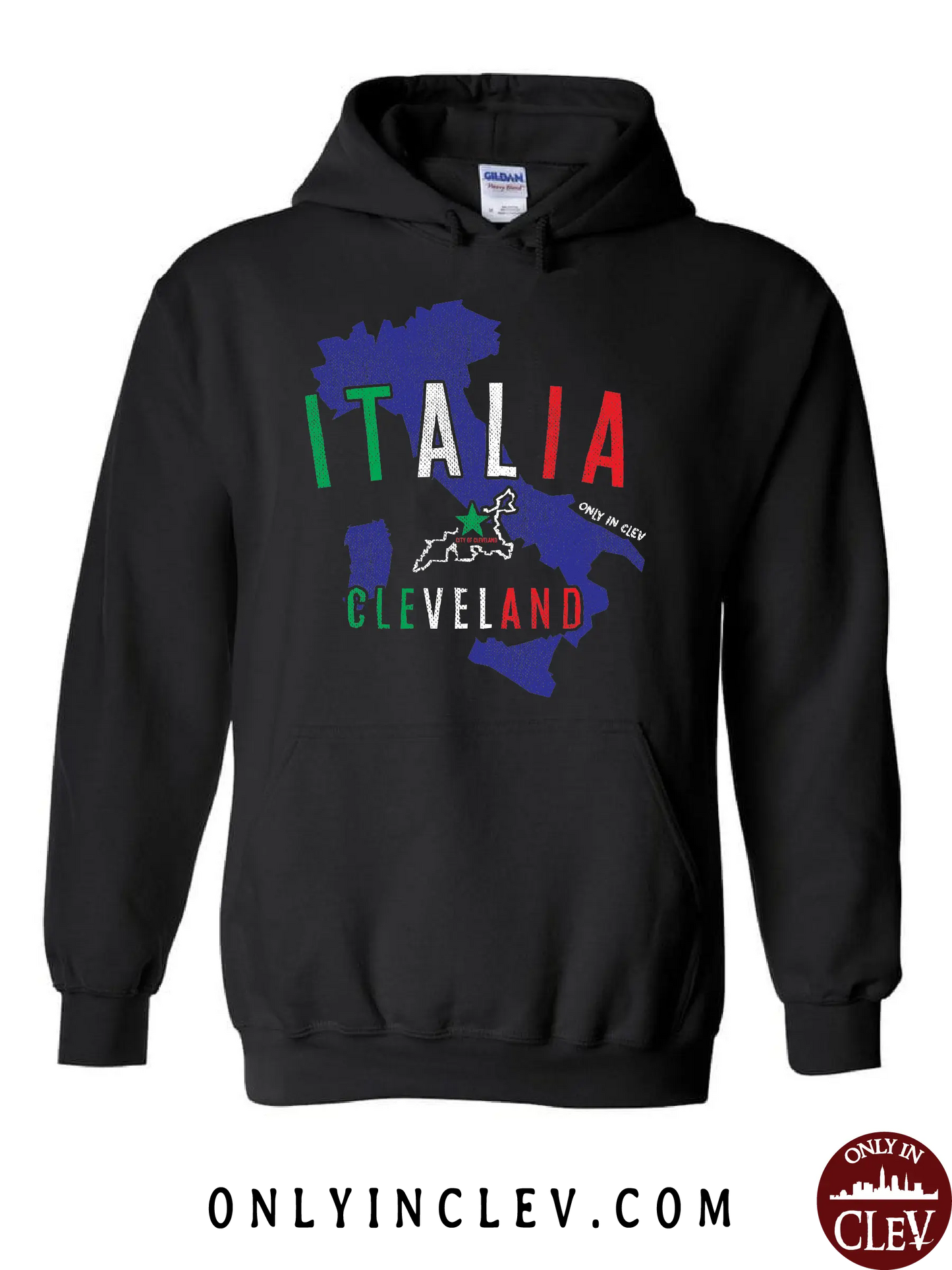 "Italia Cleveland" Design on Black - Only in Clev