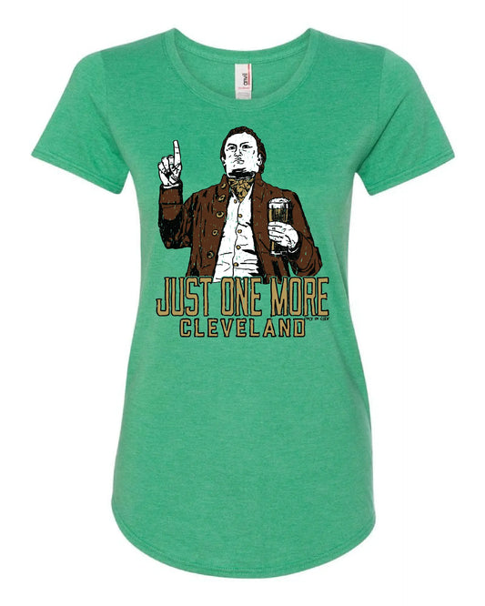 "Just One More Cleveland" on Green - Only in Clev 2XL-Women-s-Short-Sleeve-T-Shirt