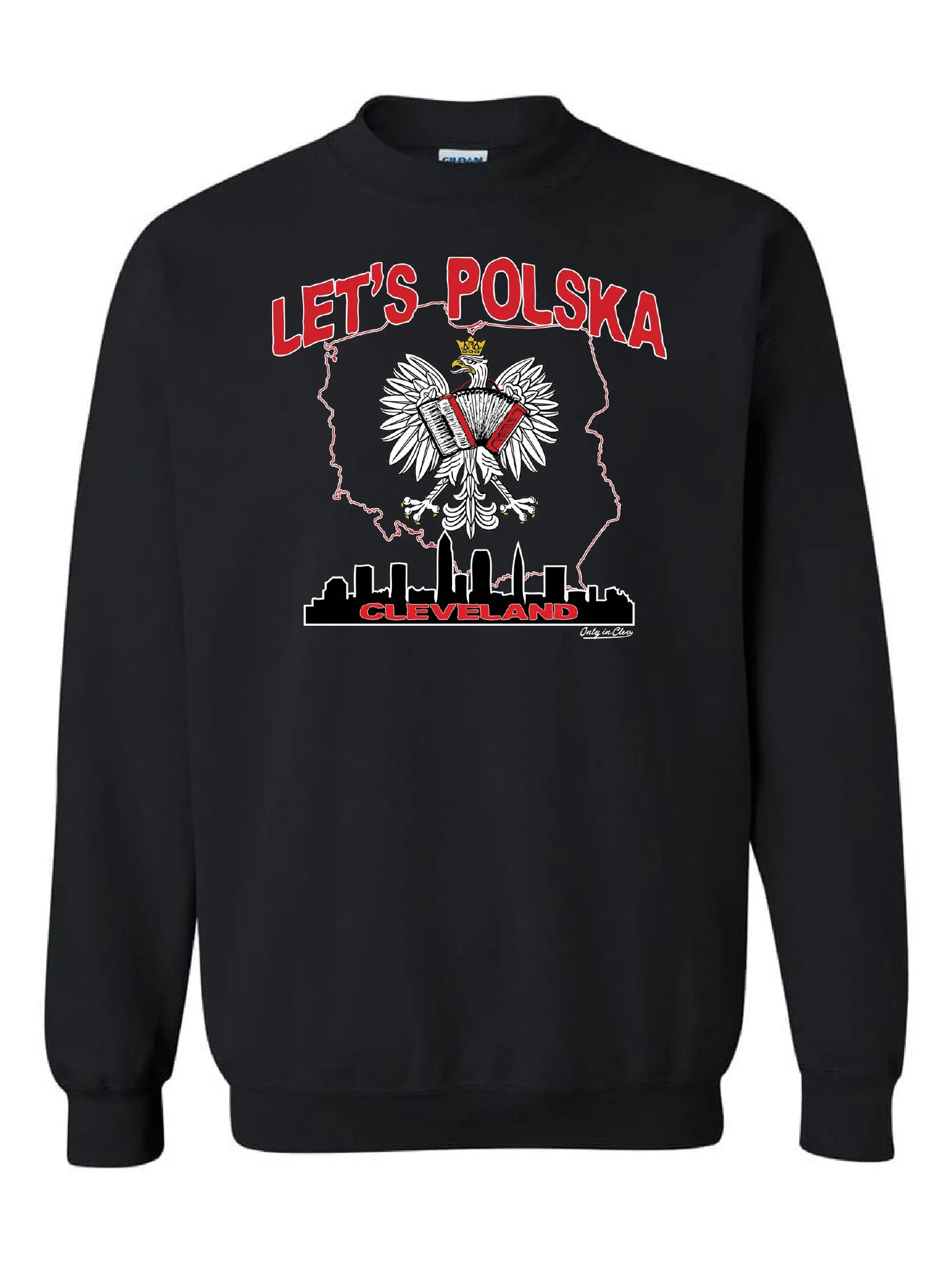 "Let's Polska" Design on Black - Only in Clev
