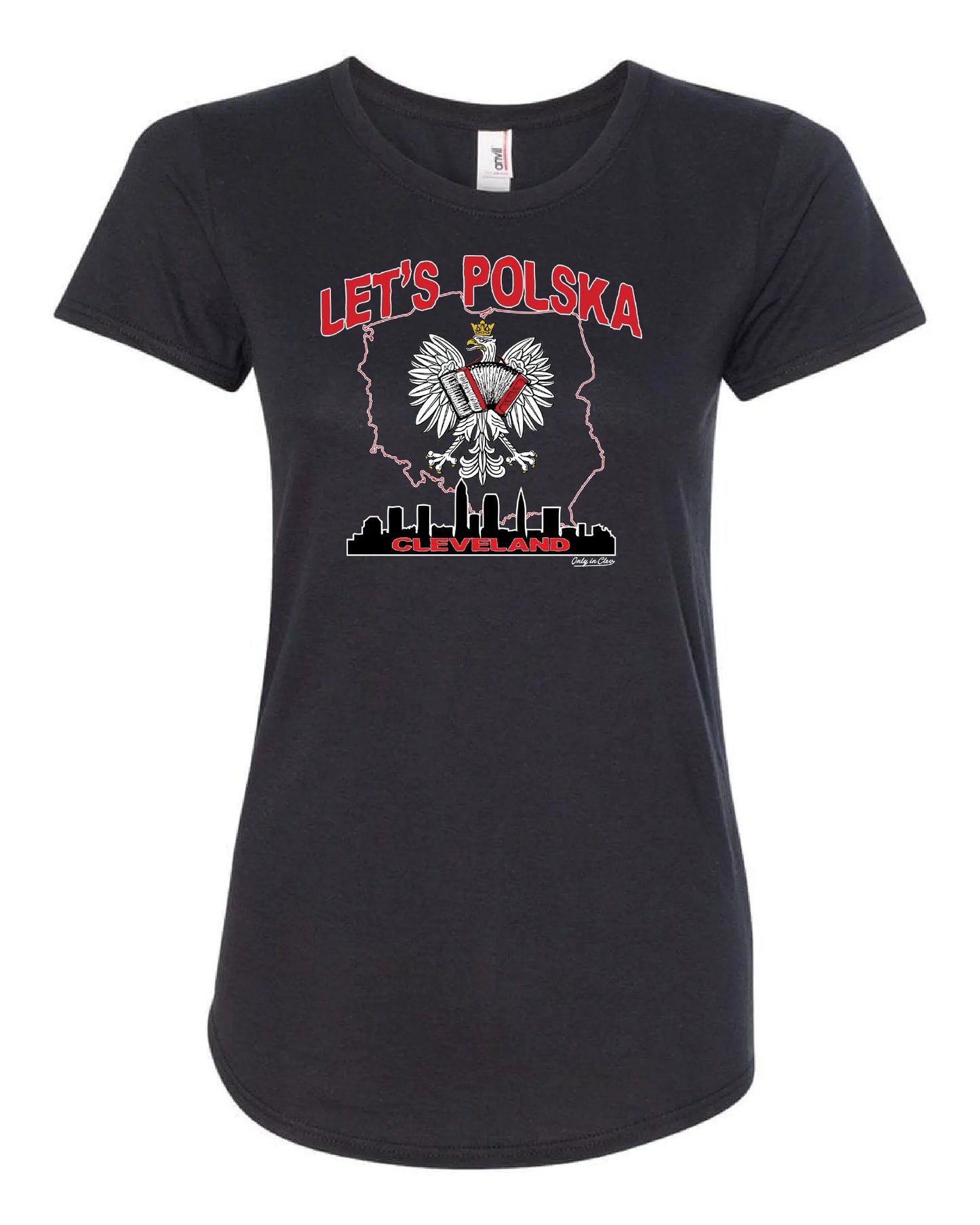 "Let's Polska" Design on Black - Only in Clev