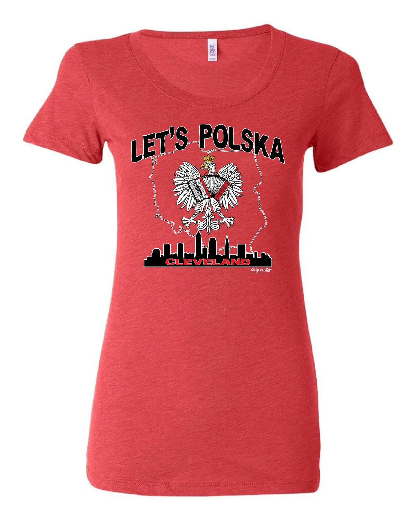 "Let's Polska" Design on Red - Only in Clev