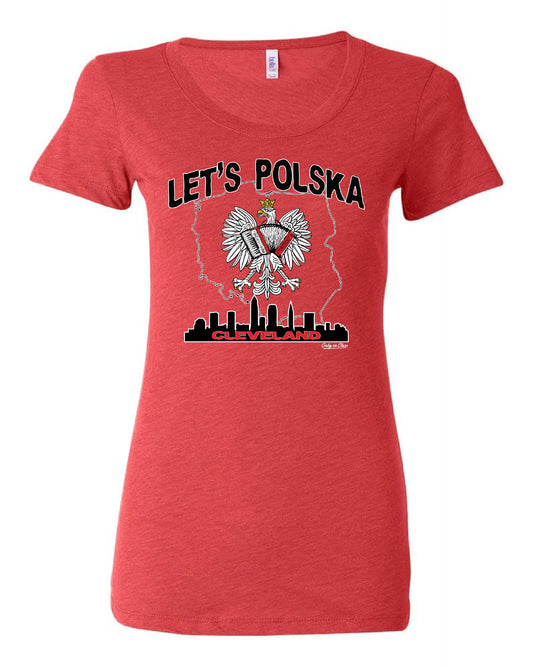 "Let's Polska" Design on Red - Only in Clev