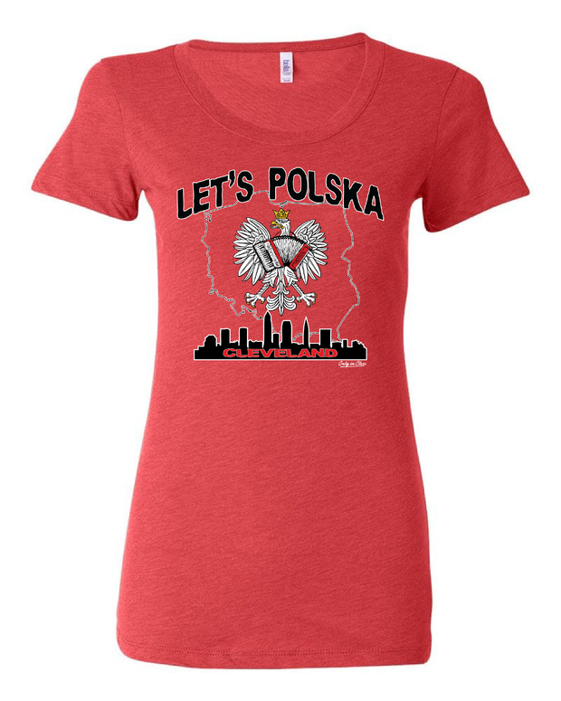 "Let's Polska" Design on Red