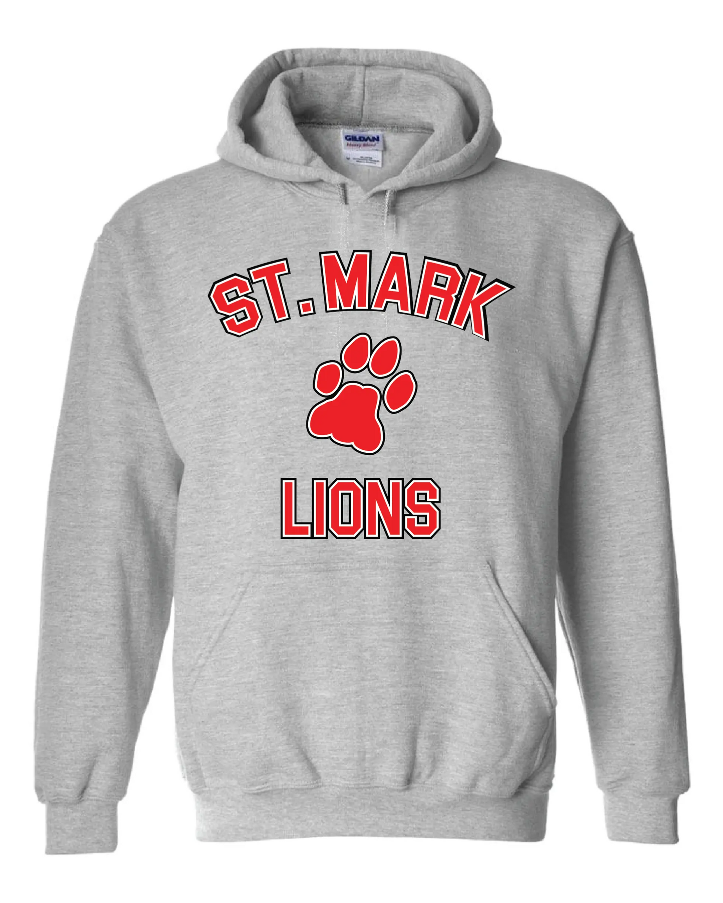 "St. Mark Lions Paw" Design on Gray - Only in Clev 3XL-Hoodies