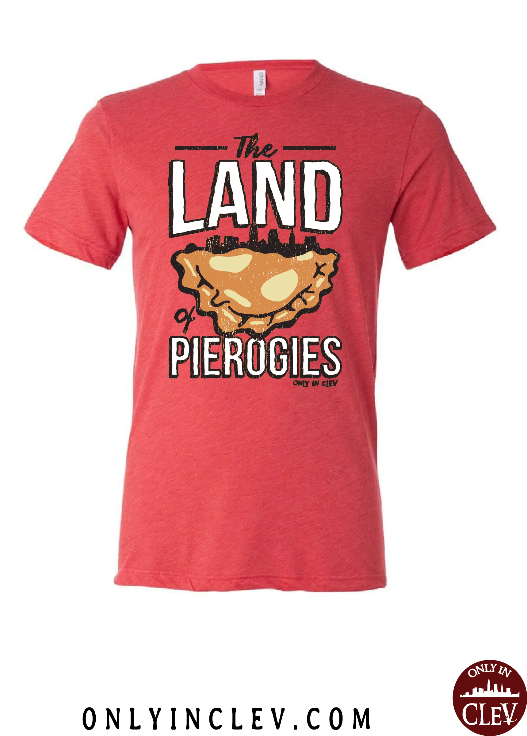 "Land of Pierogies" Design on Red - Only in Clev