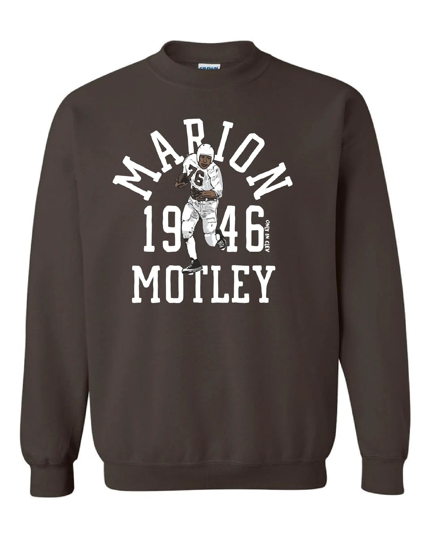 "Marion Motley Throwback" Design on Brown - Only in Clev 3XL-Unisex-crew-sweatshirt