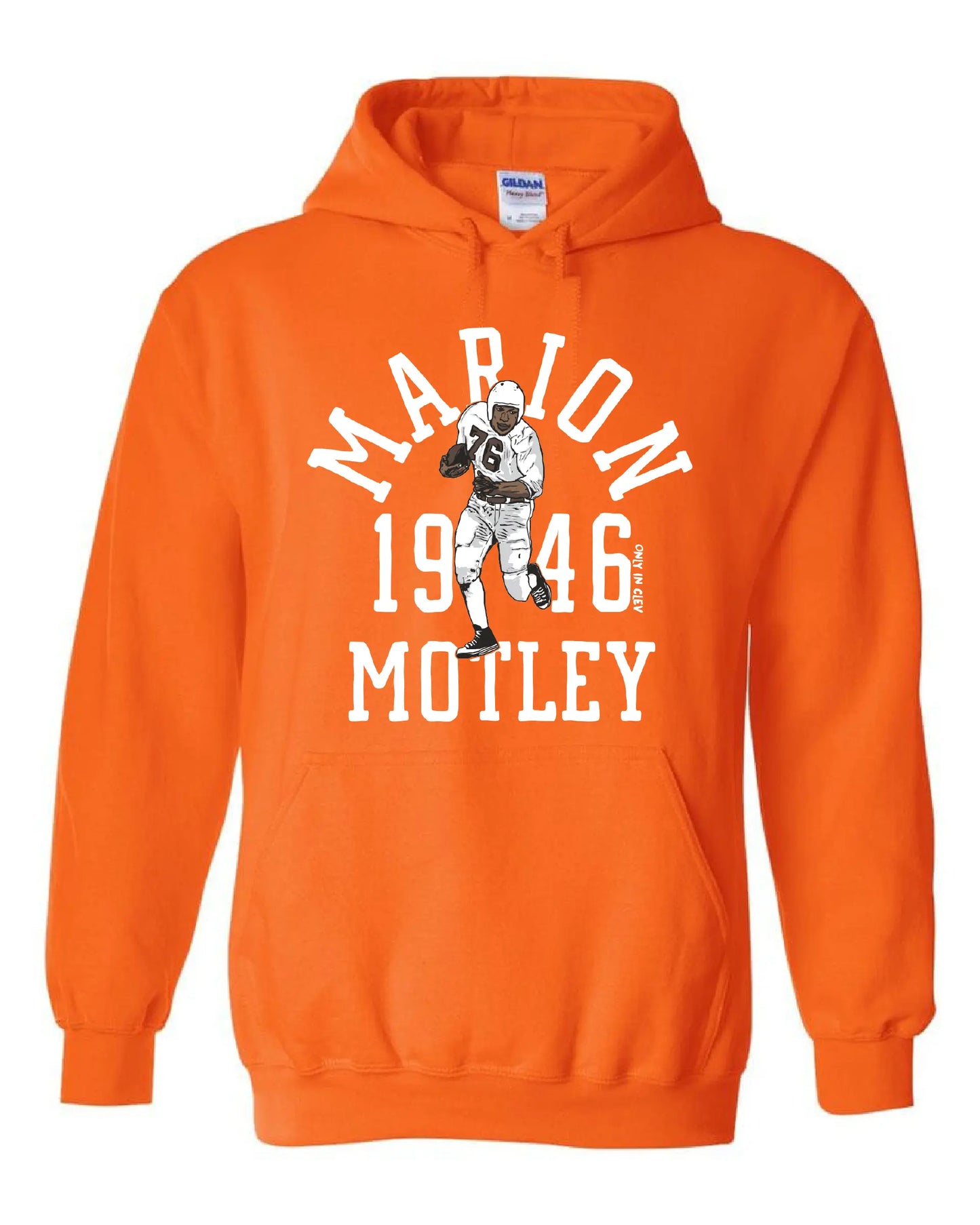 "Marion Motley Throwback" Design on Orange - Only in Clev 4XL-Unisex-hoodie